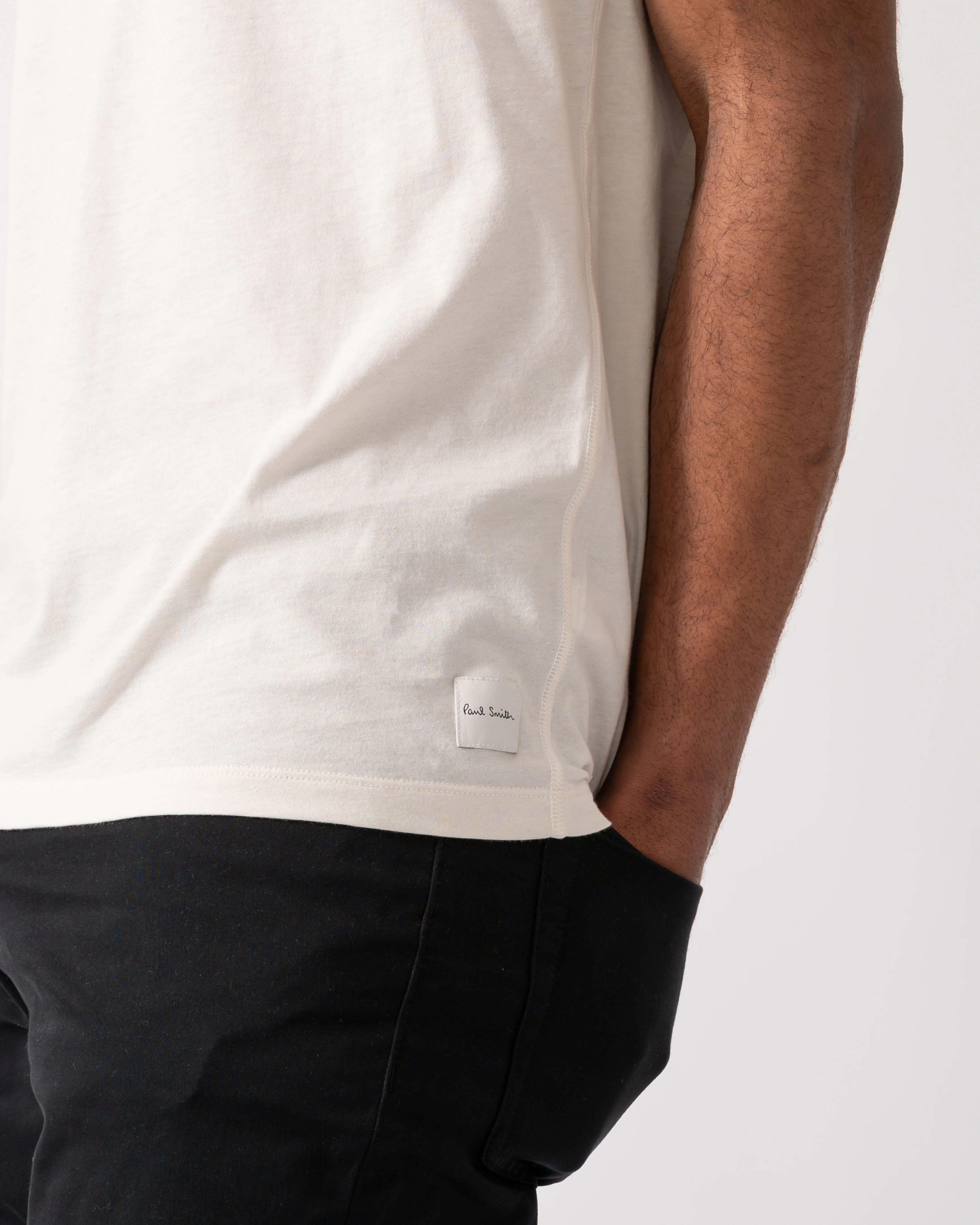 Paul Smith Mens Crew Neck Lounge T-Shirt - 02 Off White - Image 3