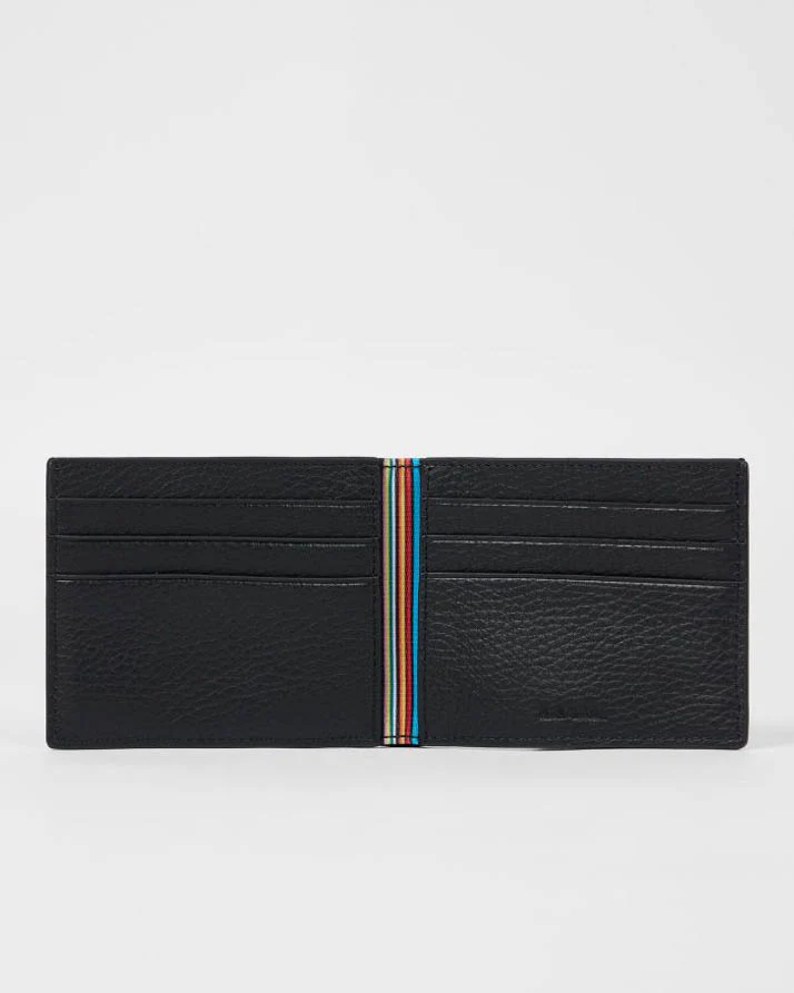 Paul Smith Mens Grained Leather Compact Billfold Wallet - 79 Black - Image 3