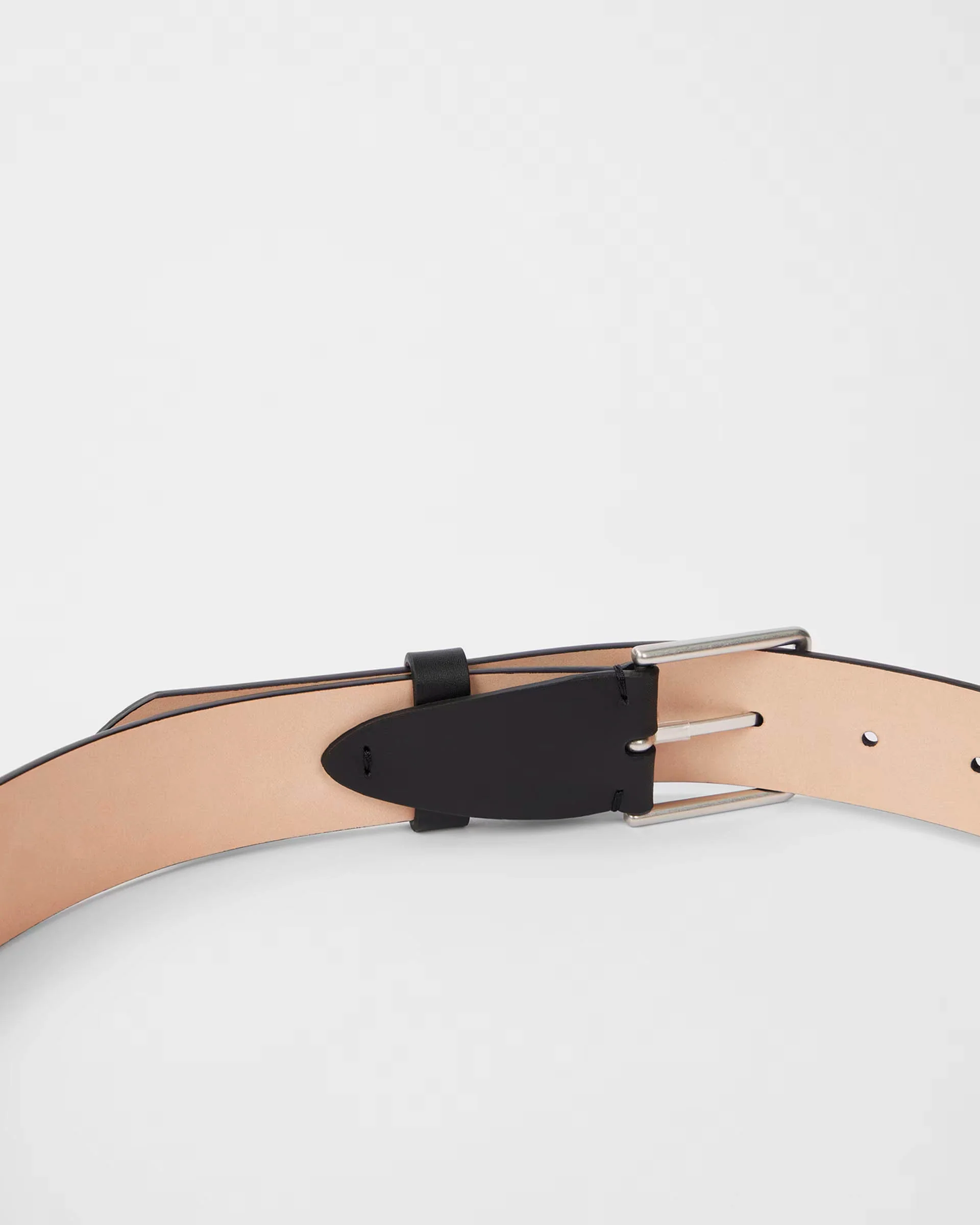 Paul Smith Mens Leather Belt with Signature Stripe Stitch Detail - 79A Black - Image 3