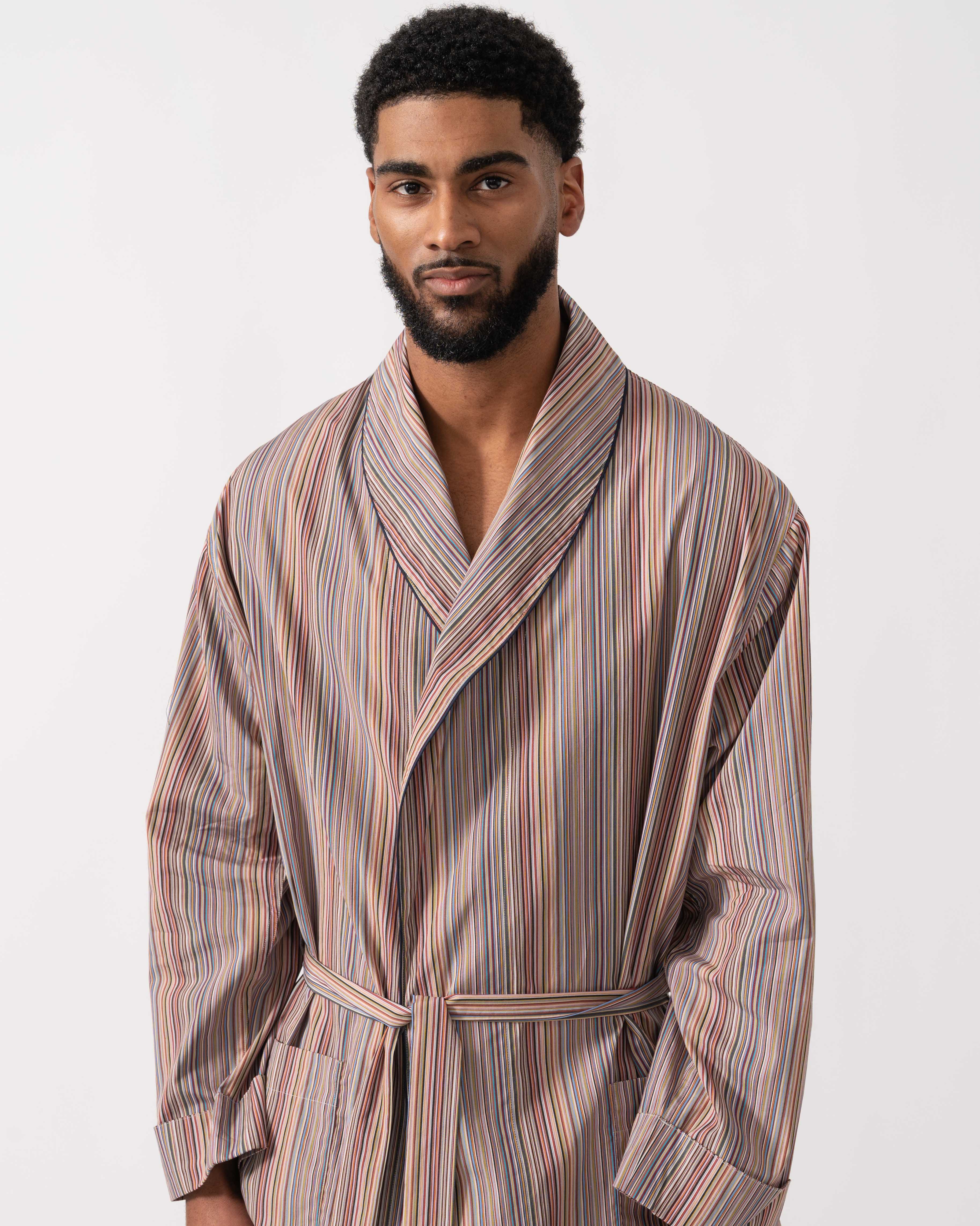Paul Smith Mens Signature Stripe Dressing Gown - 92 Multi Coloured - Image 2