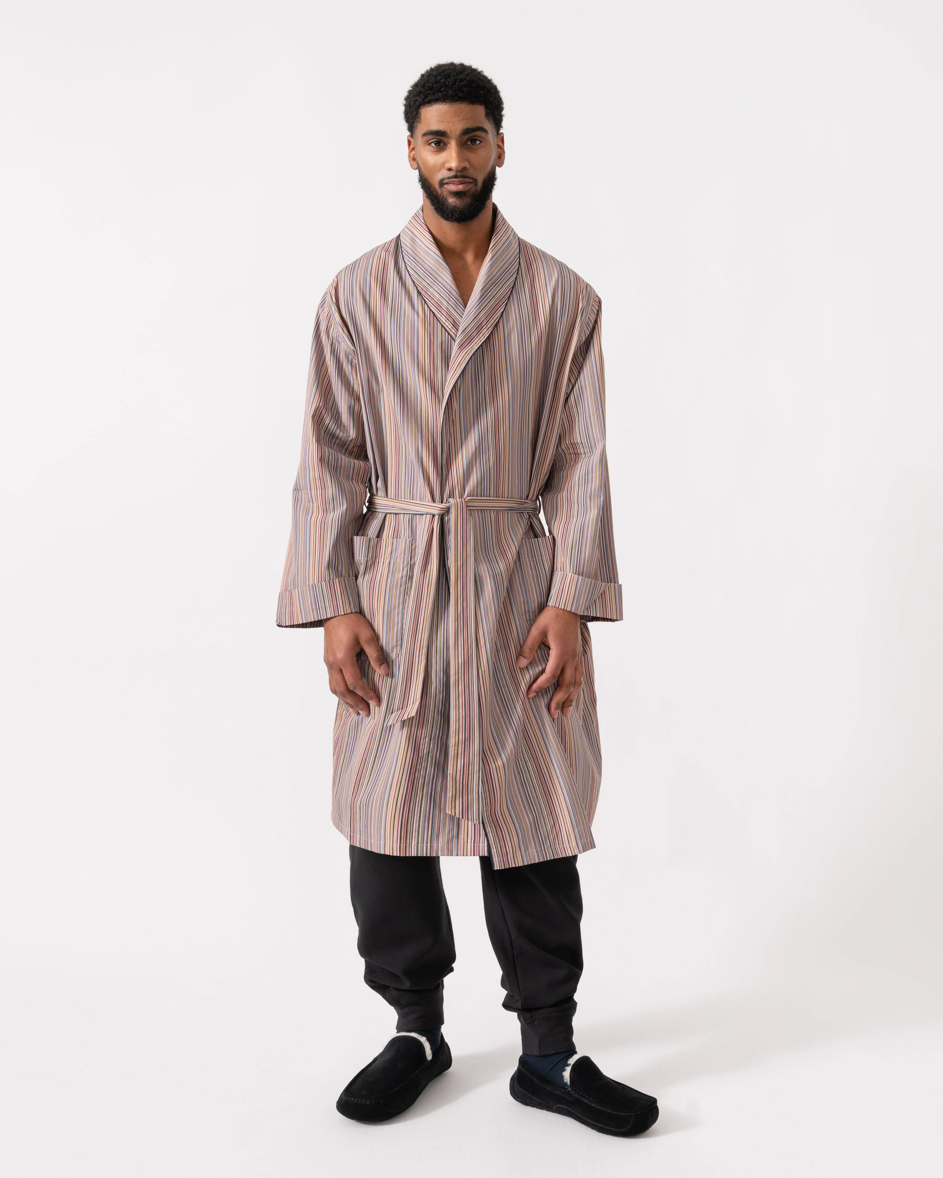 Paul Smith Mens Signature Stripe Dressing Gown - 92 Multi Coloured - Image 3