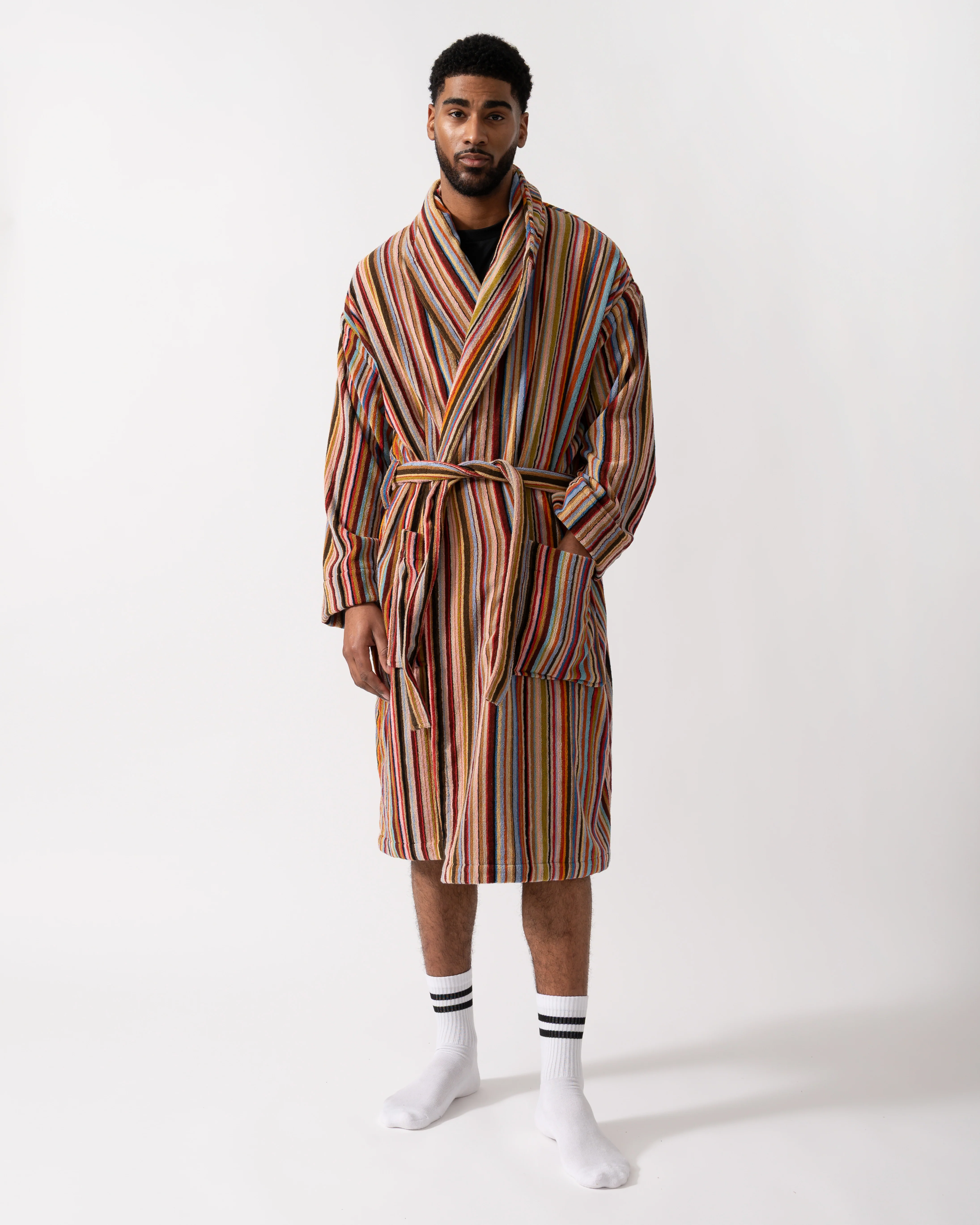 Paul Smith Mens Signature Stripe Dressing Gown - 92 Multicolour - Image 3