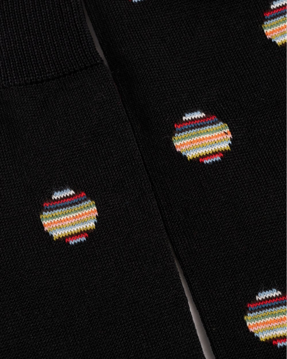 Paul Smith Mens Signature Stripe Polka Dot Socks - 79 Black - Image 3