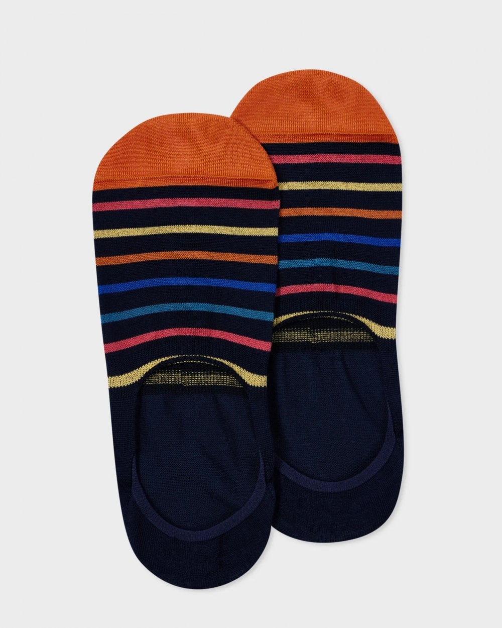 Paul Smith Mens Striped Loafer Socks - 47 Navy - Image 2