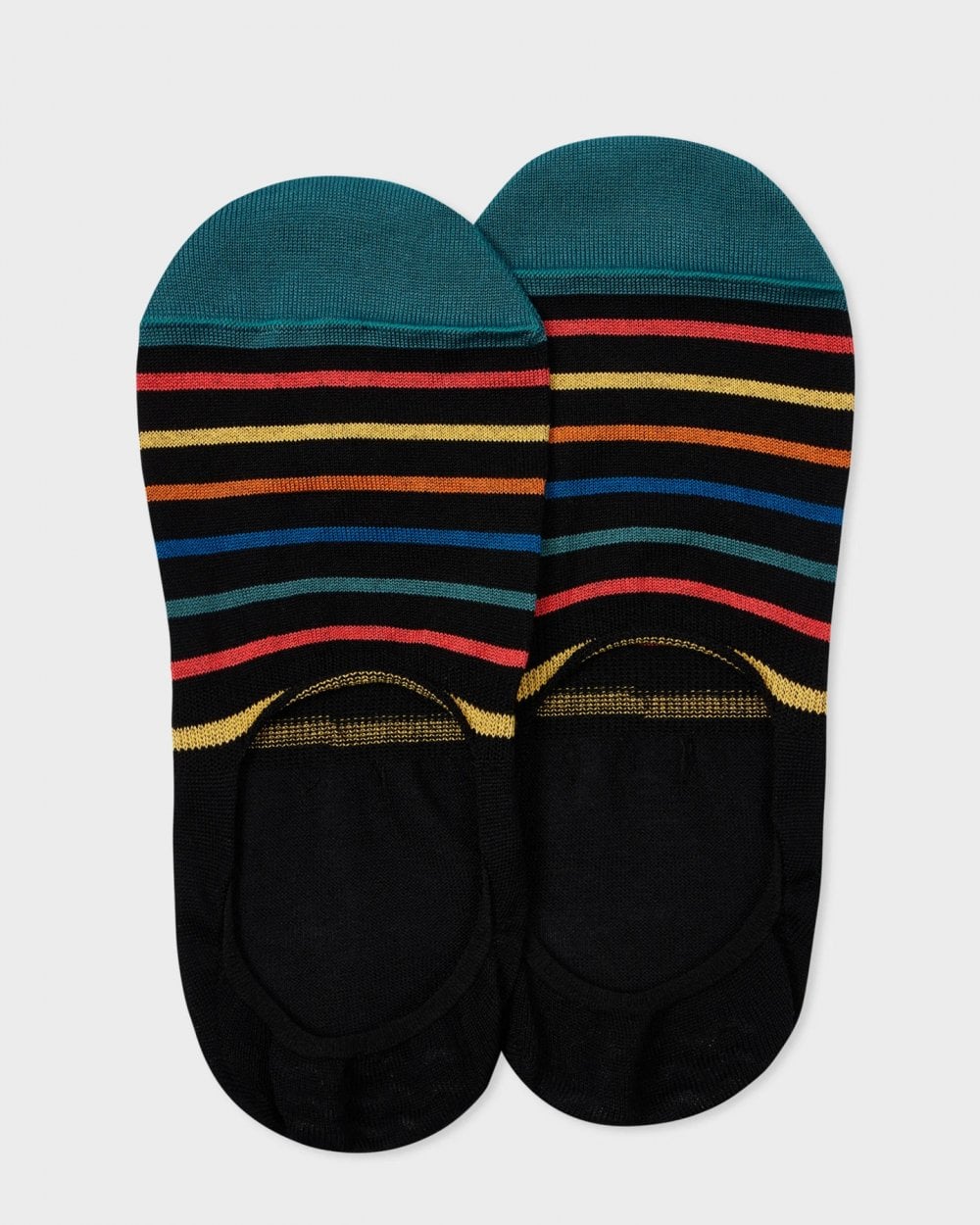 Paul Smith Mens Striped Loafer Socks - 79 Black - Image 2