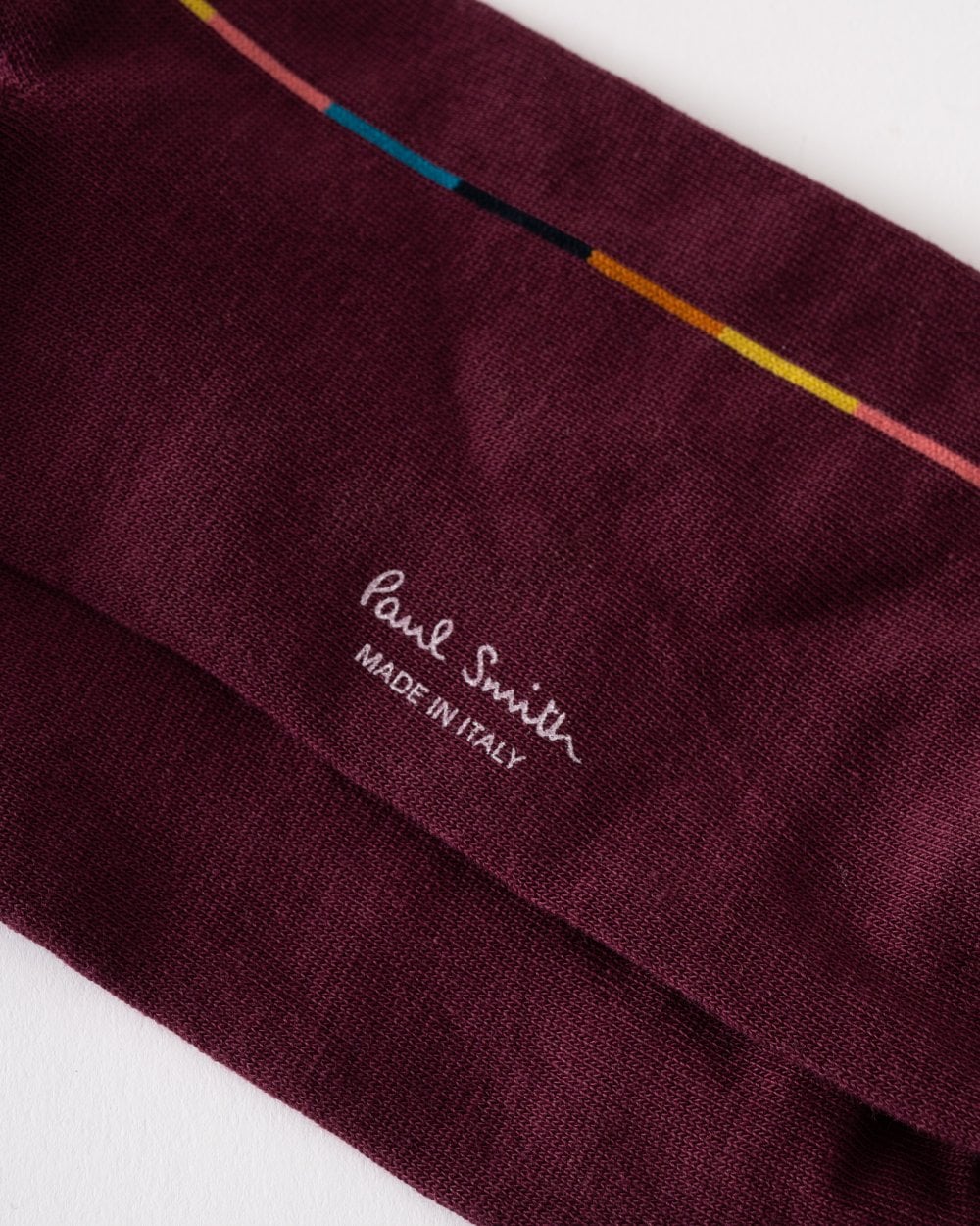 Paul Smith Mens Thin Artist Stripe Socks - 28 Burgundy - Image 3