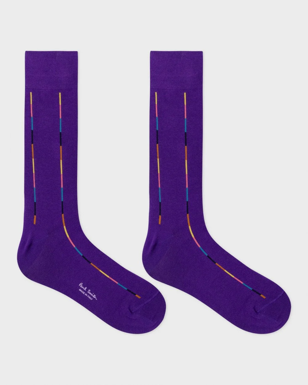 Paul Smith Mens Thin Artist Stripe Socks - 59 Purple - Image 2