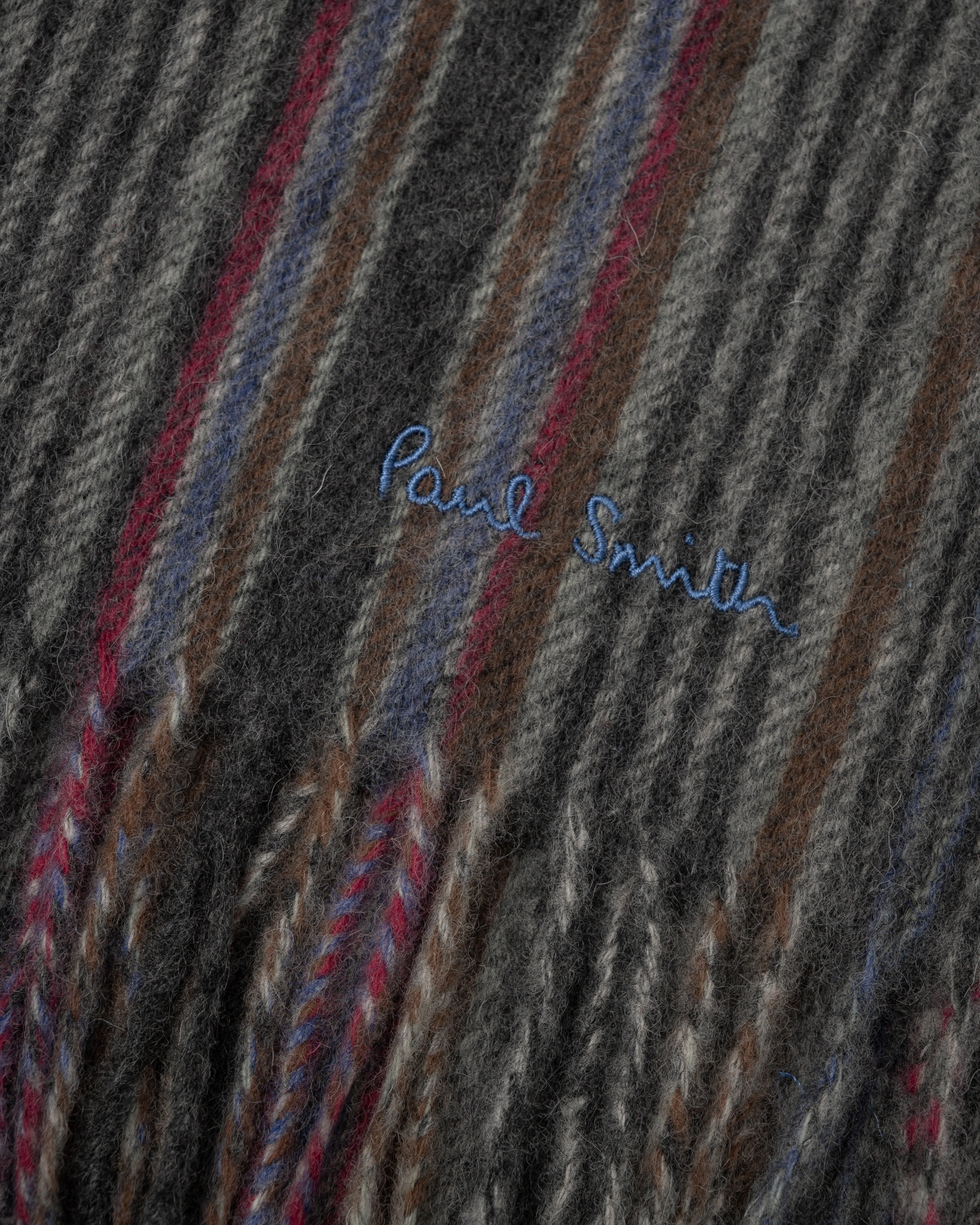 Paul Smith Mens Trent Stripe Scarf - 76 Slate - Image 3