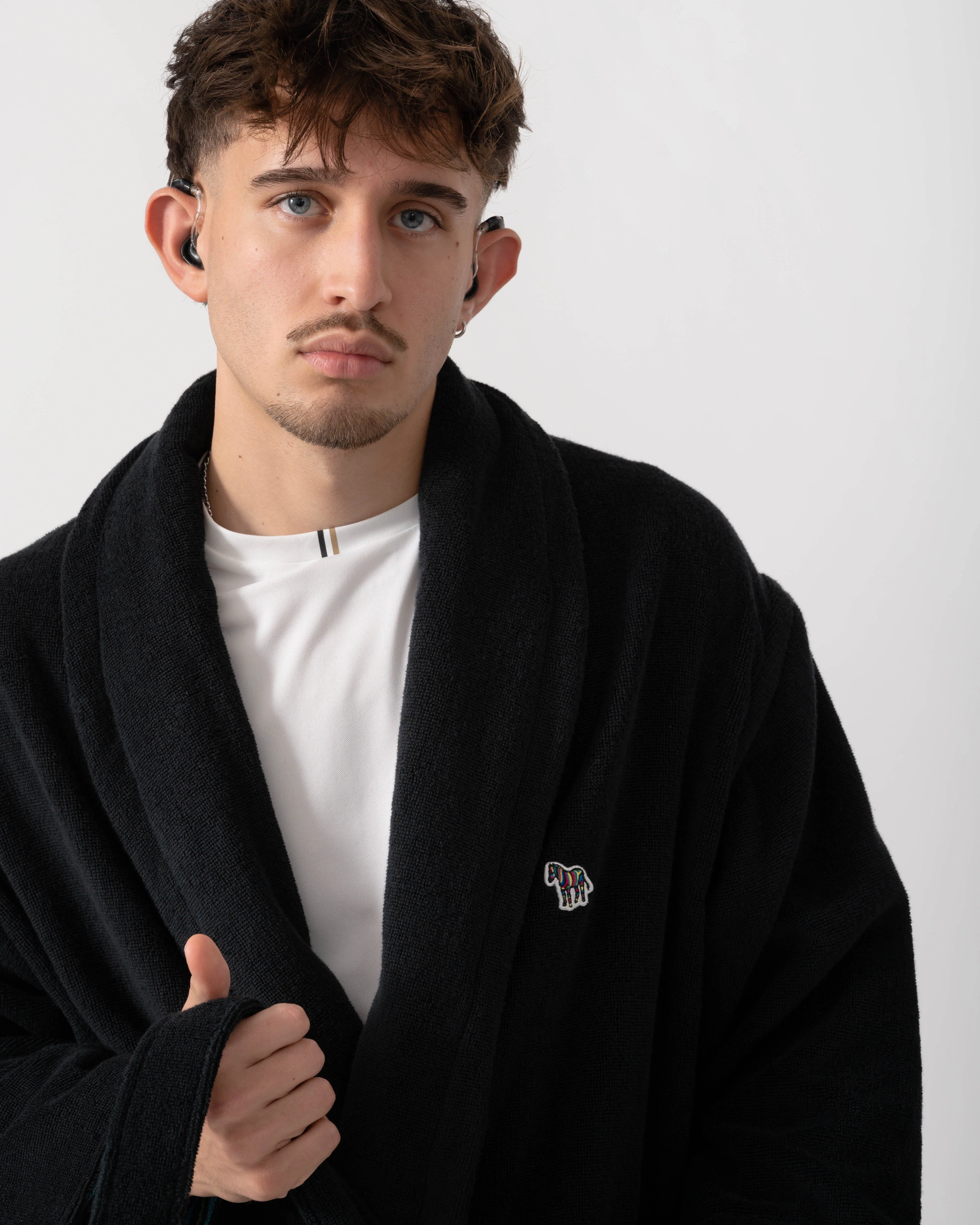 Paul Smith Zebra Dressing Gown - 79 Black - Image 2