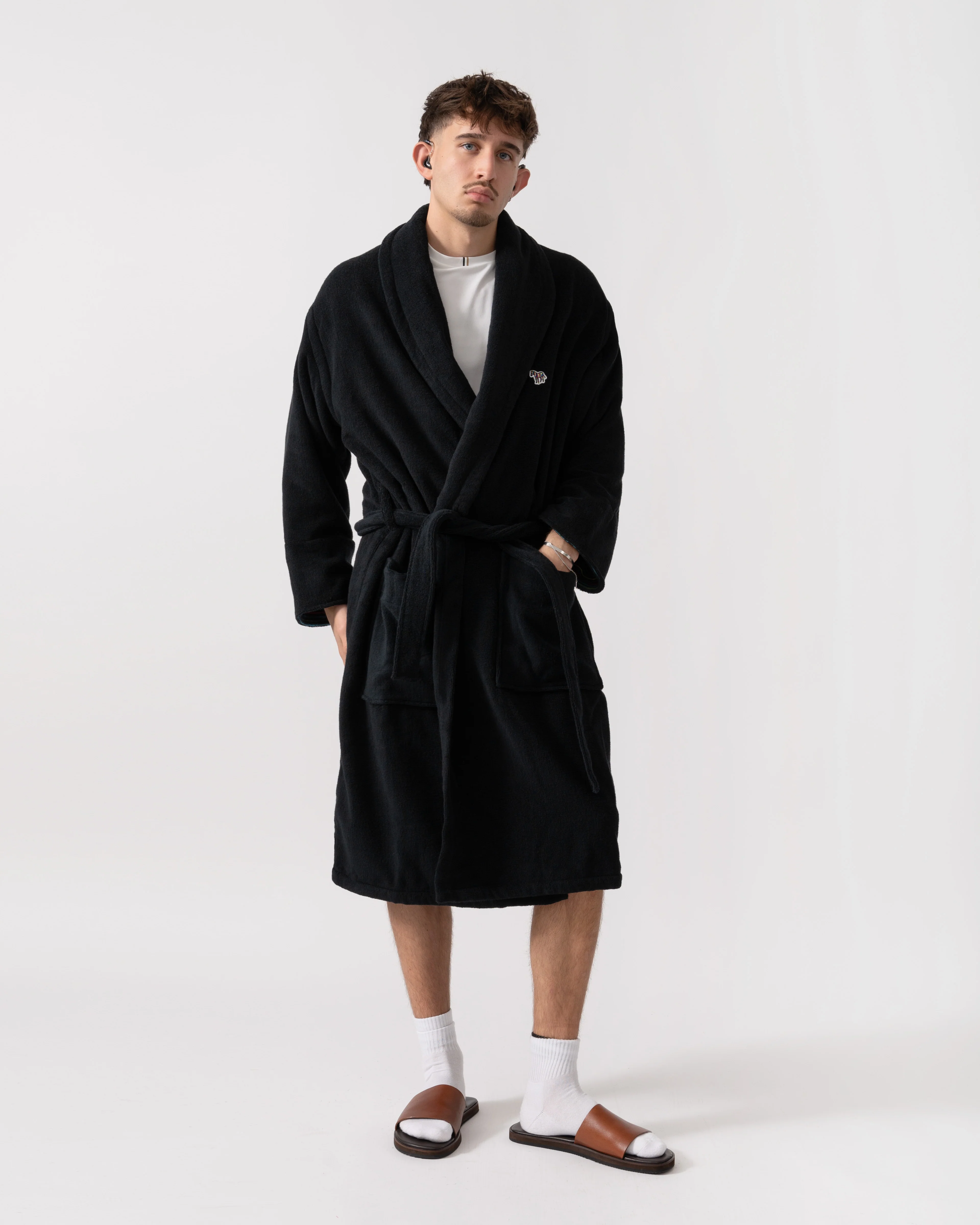 Paul Smith Zebra Dressing Gown - 79 Black - Image 3