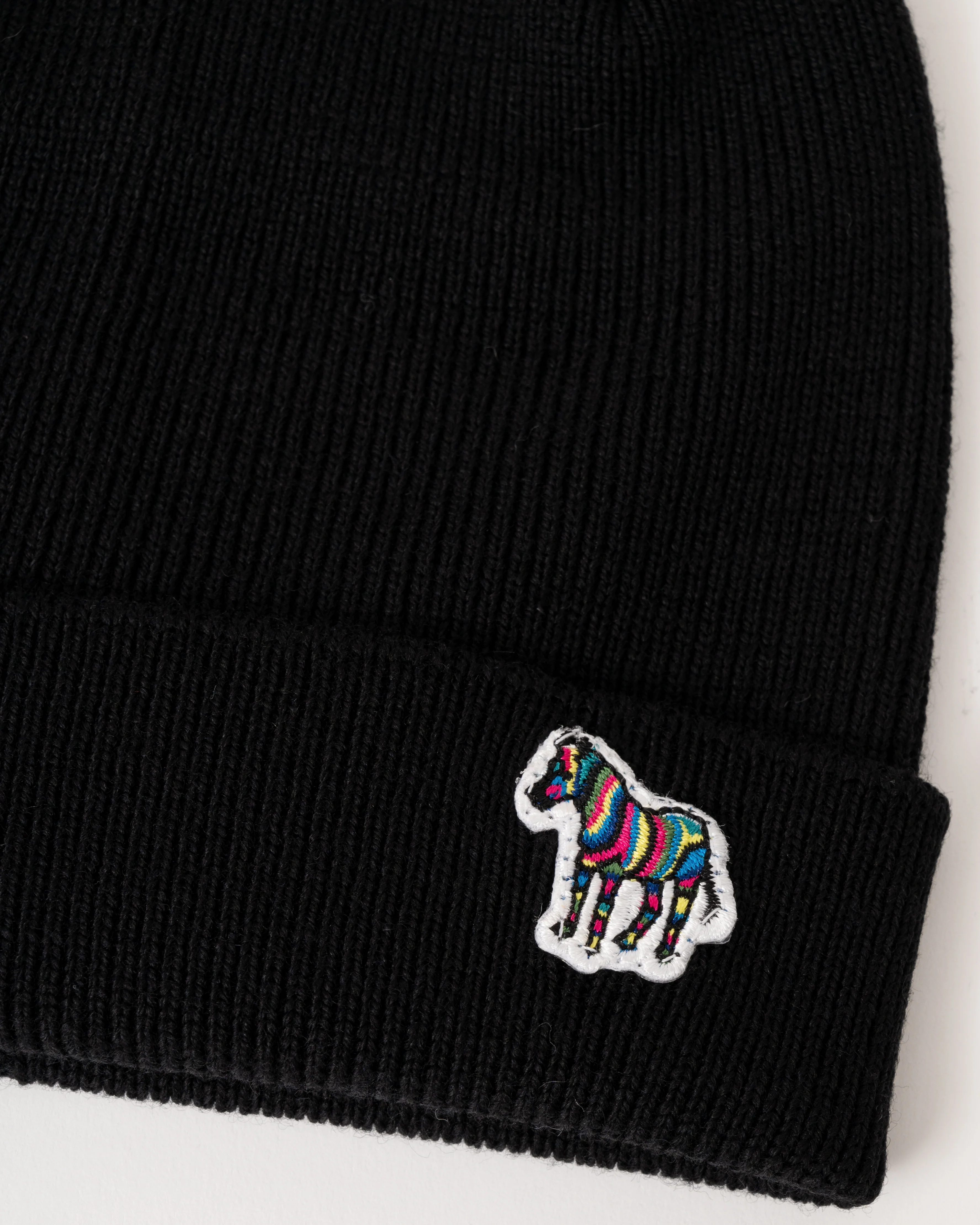 Paul Smith Mens Zebra Logo Beanie - 79 Black - Image 2