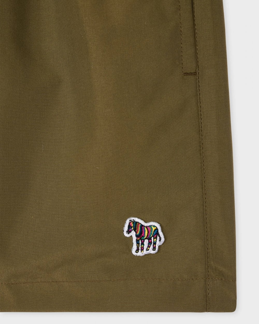Paul Smith Mens Zebra Logo Swim Shorts - 35 Military Green - Image 2