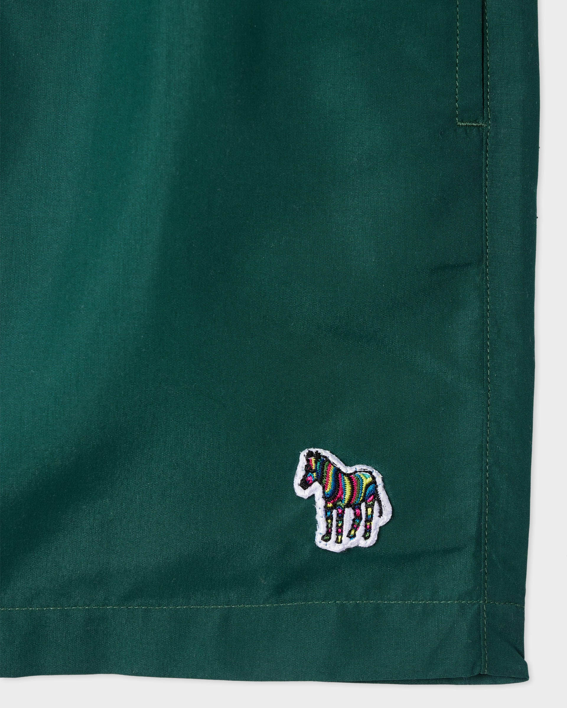 Paul Smith Mens Zebra Logo Swim Shorts - 37B Green - Image 2