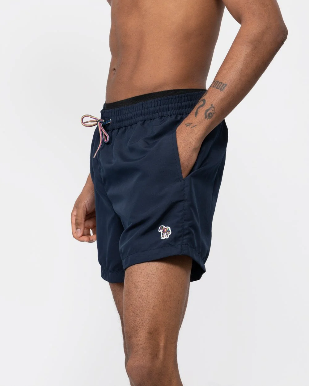 Paul Smith Mens Zebra Logo Swim Shorts - 47 Navy - Image 2
