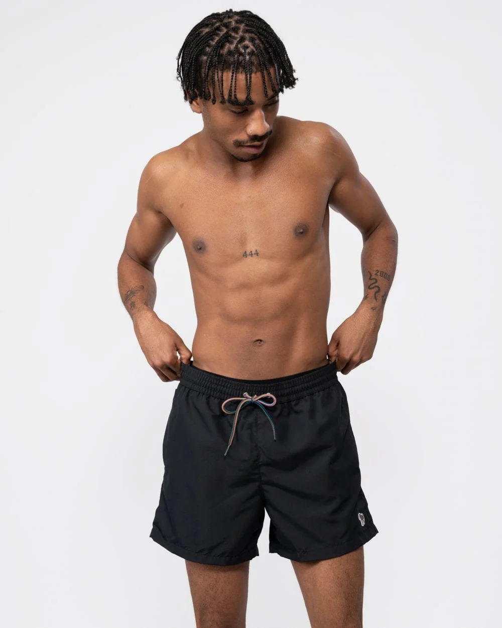 Paul Smith Mens Zebra Logo Swim Shorts - 79 Black - Image 2