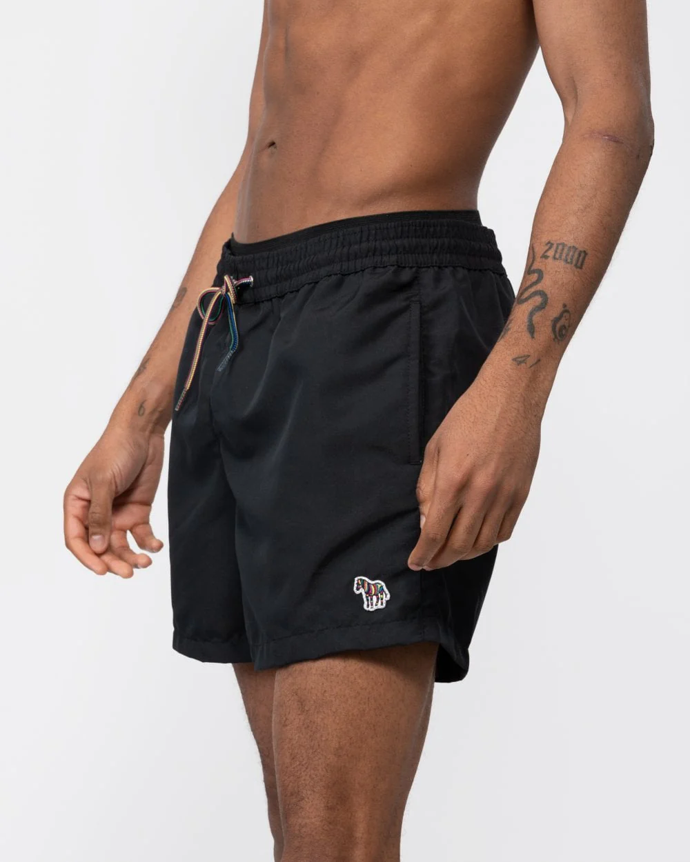 Paul Smith Mens Zebra Logo Swim Shorts - 79 Black - Image 4