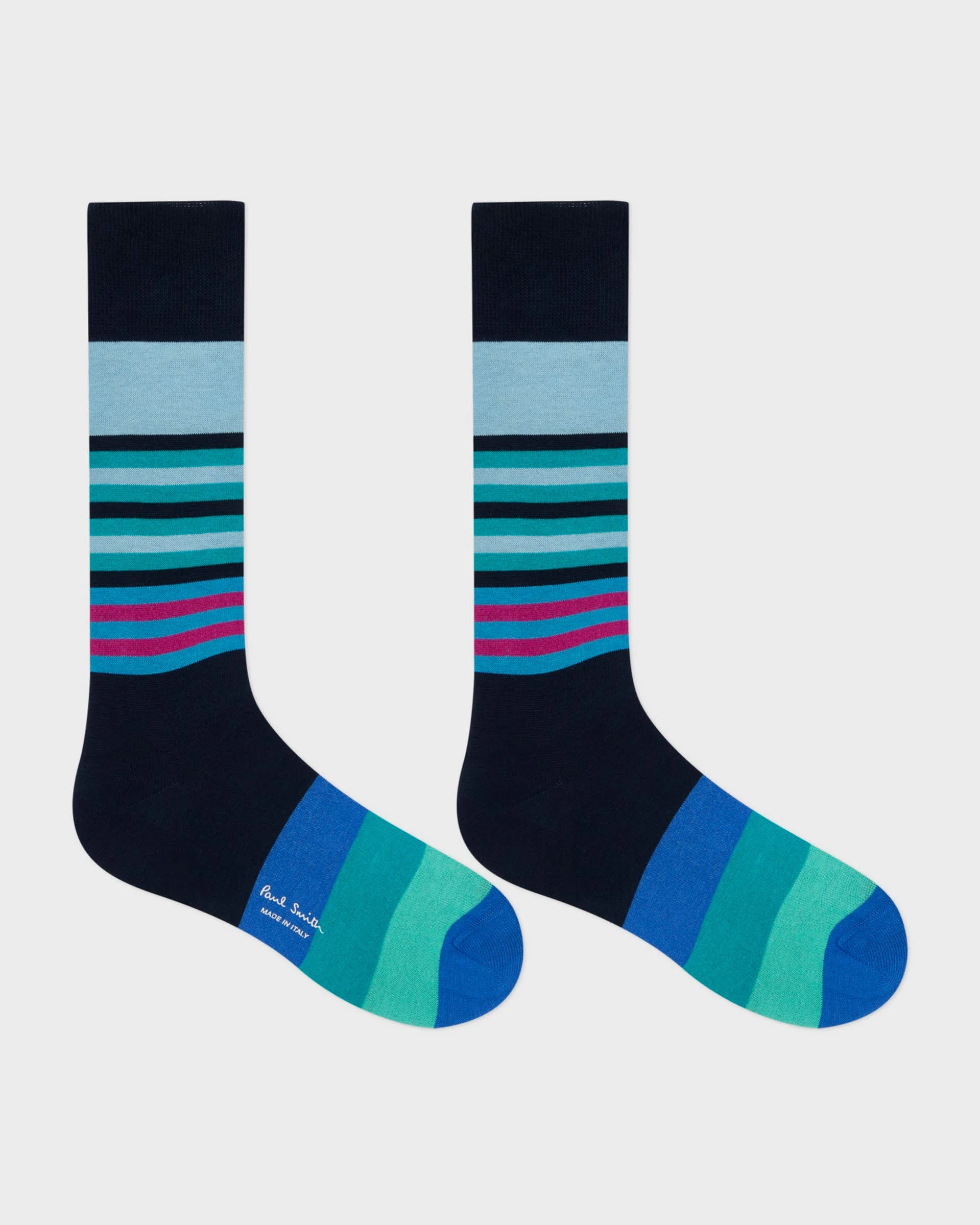 Paul Smith Nathaniel Stripe Mens Socks - 47 Blue - Image 2