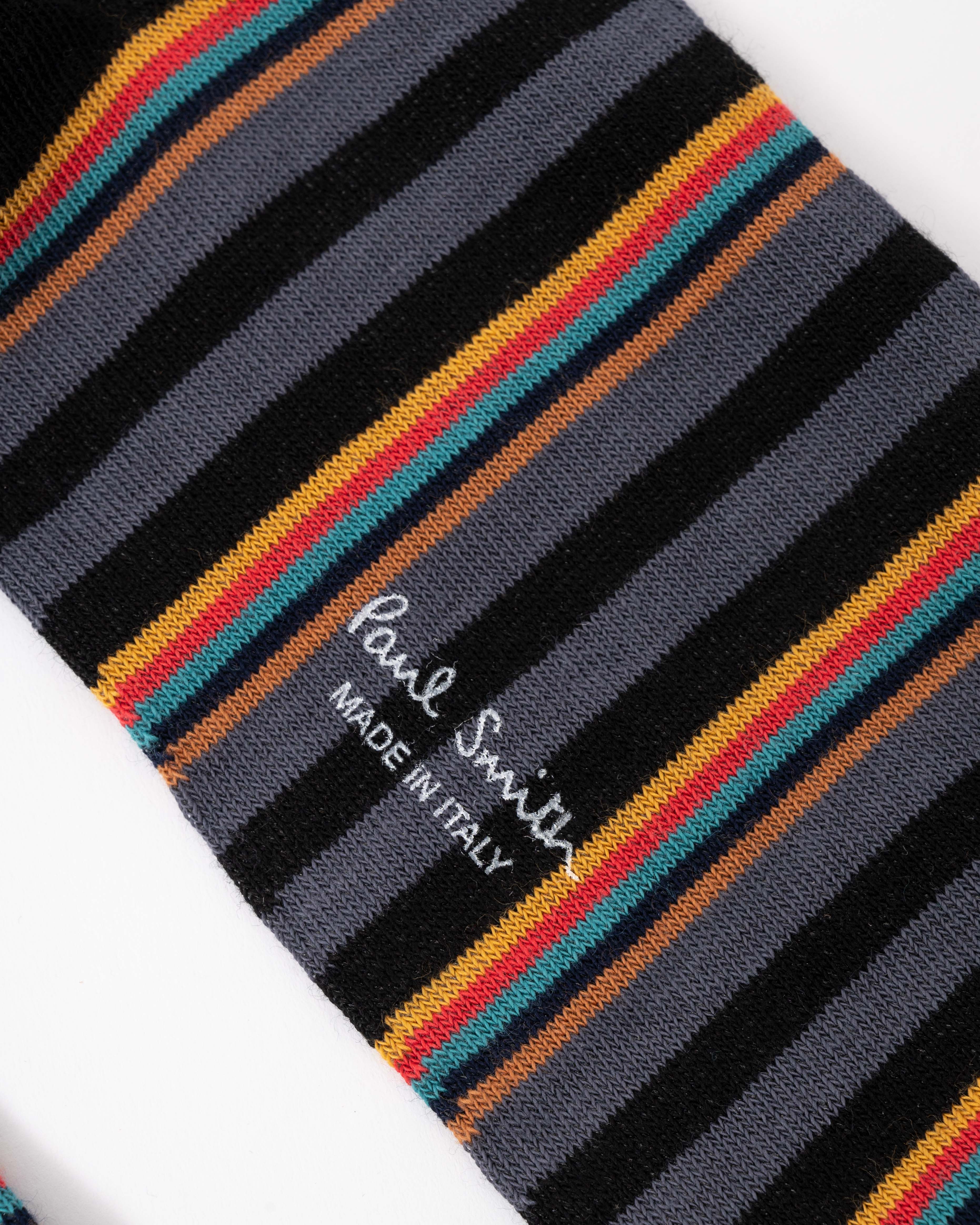 Paul Smith Nolan Artist Stripe Mens Socks - 79 Black - Image 3