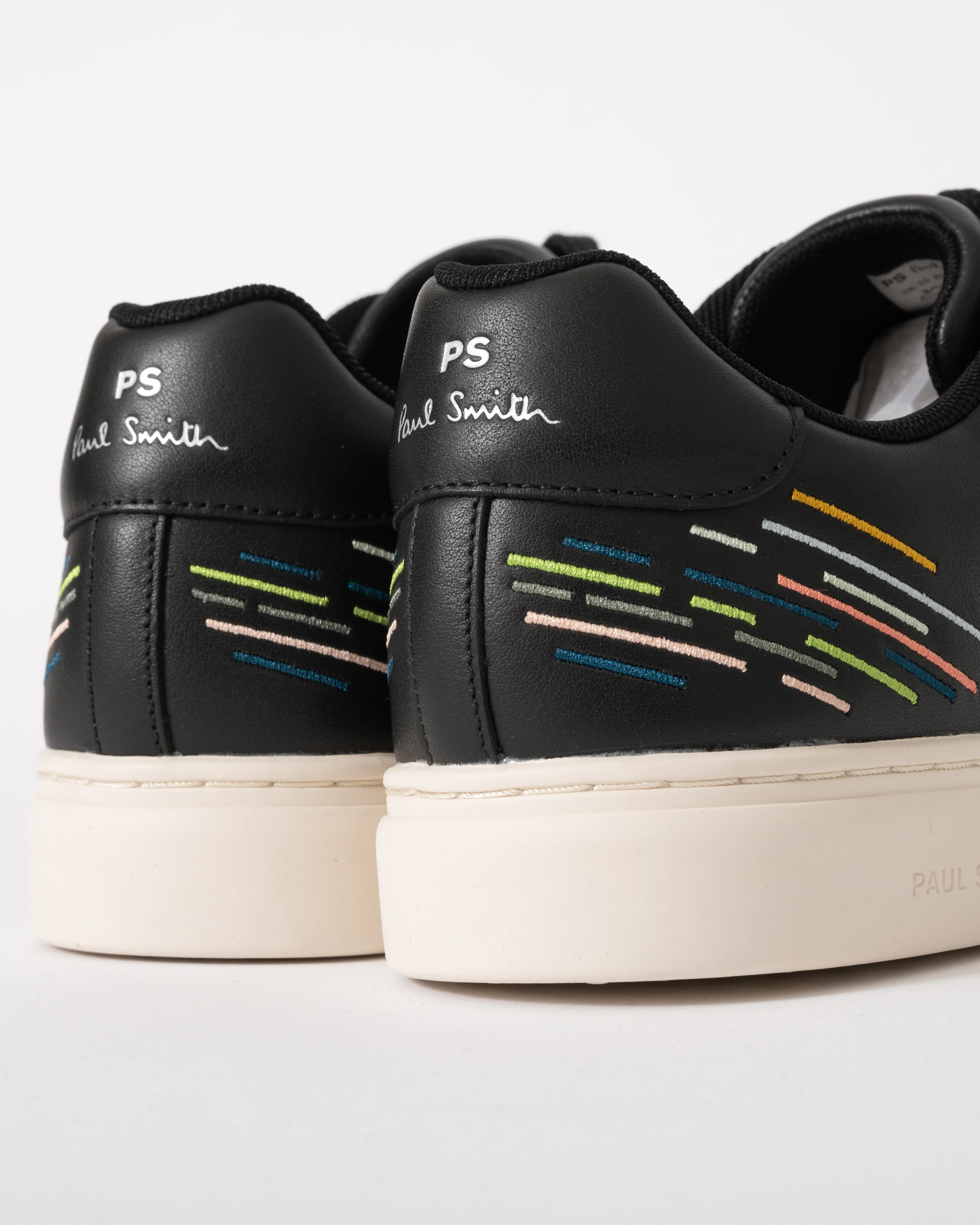 Paul Smith Rex Embroidered Stripe Mens Trainers - 79 Black - Image 3