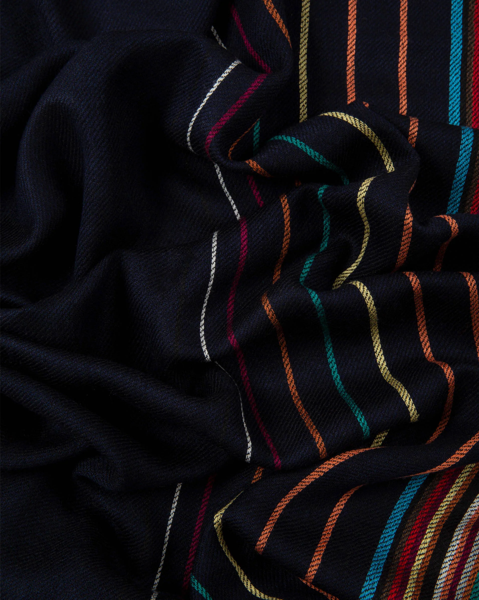 Paul Smith Wool-Silk Signature Stripe Scarf - 47 Navy - Image 4