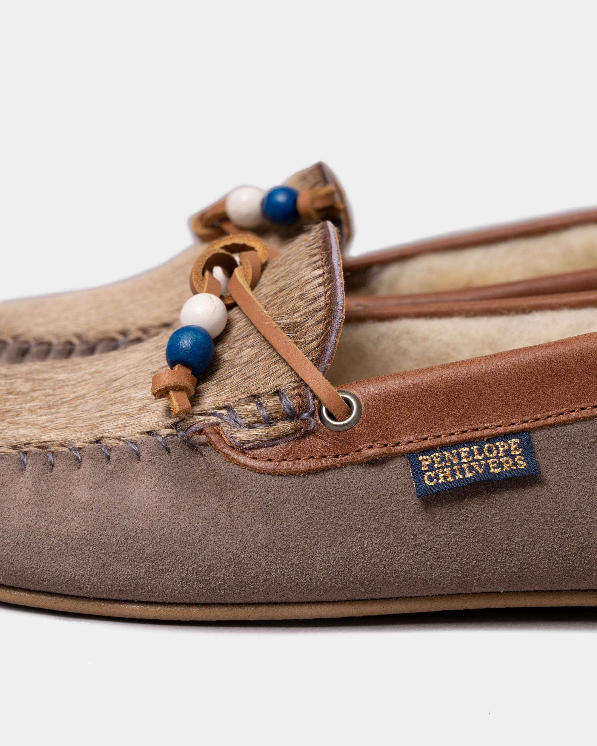 Penelope Chilvers Womens Moccasin Pony Wool- Lined Slipper - Image 2