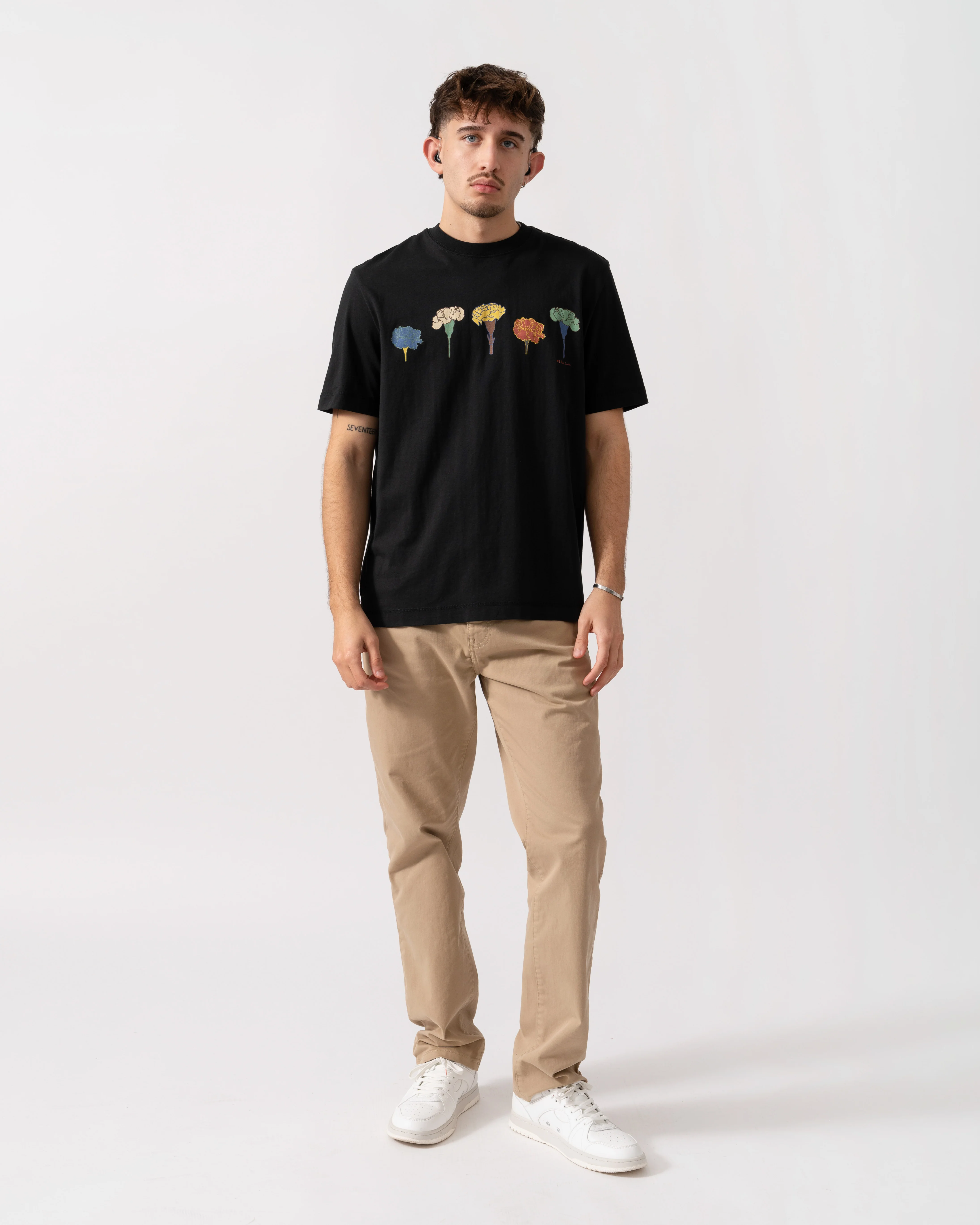PS Paul Smith Mens Casual Fit Carnation Line T-Shirt - 79 Black - Image 2