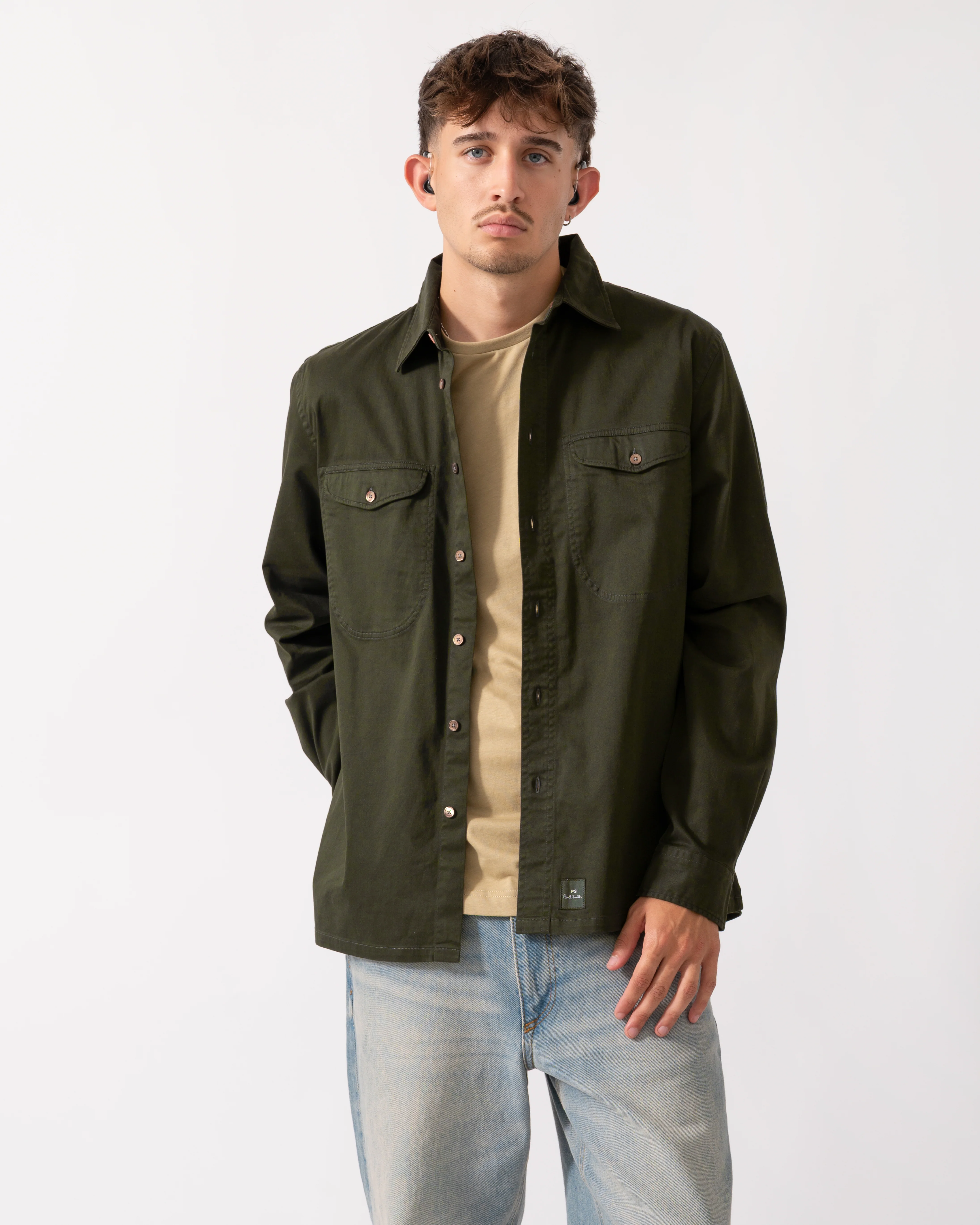 PS Paul Smith Mens Casual Fit Long Sleeve Shirt - 38 Bottle Green - Image 3