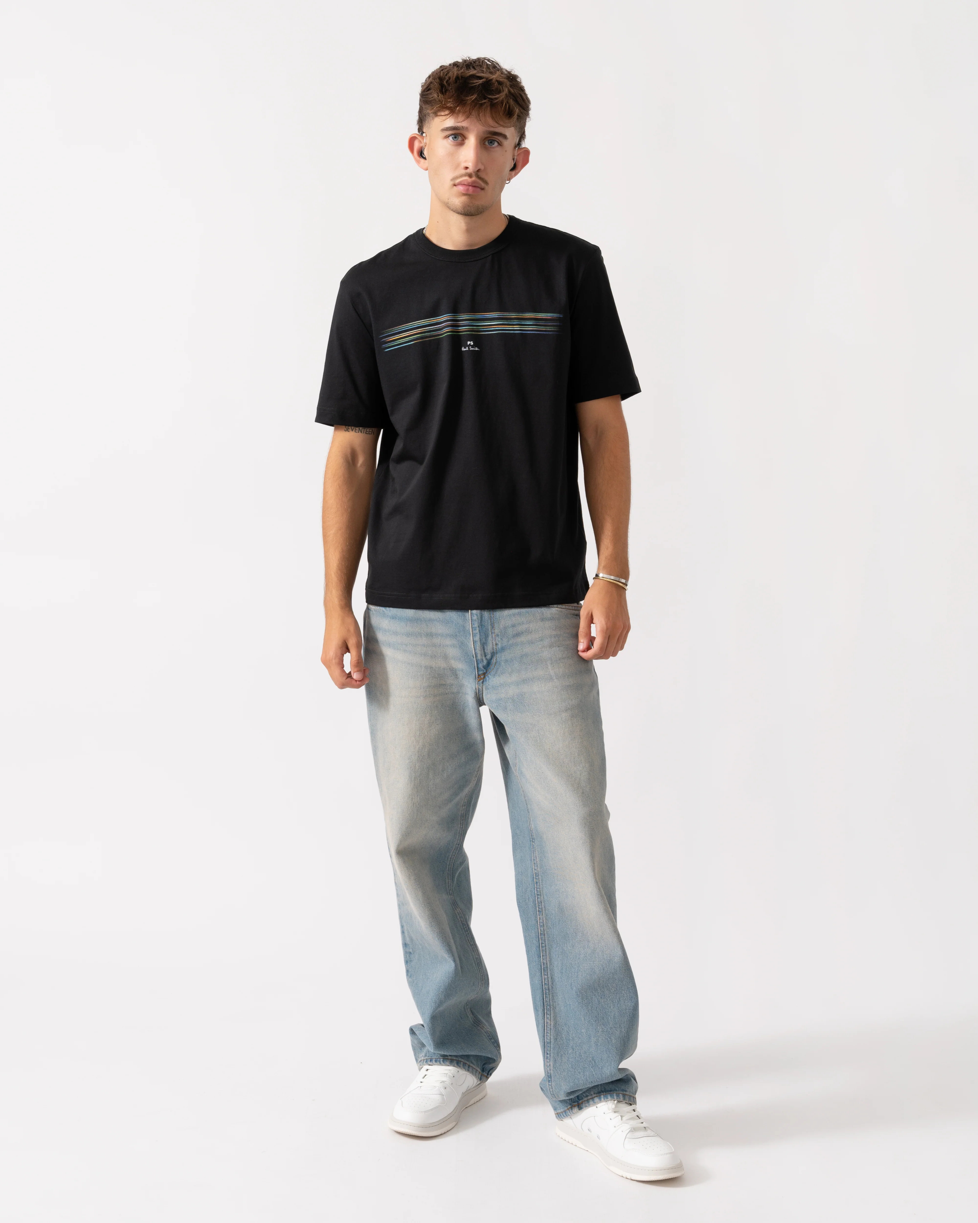 PS Paul Smith Mens Casual Fit Short Sleeve Stripe T-Shirt - 79 Black - Image 2