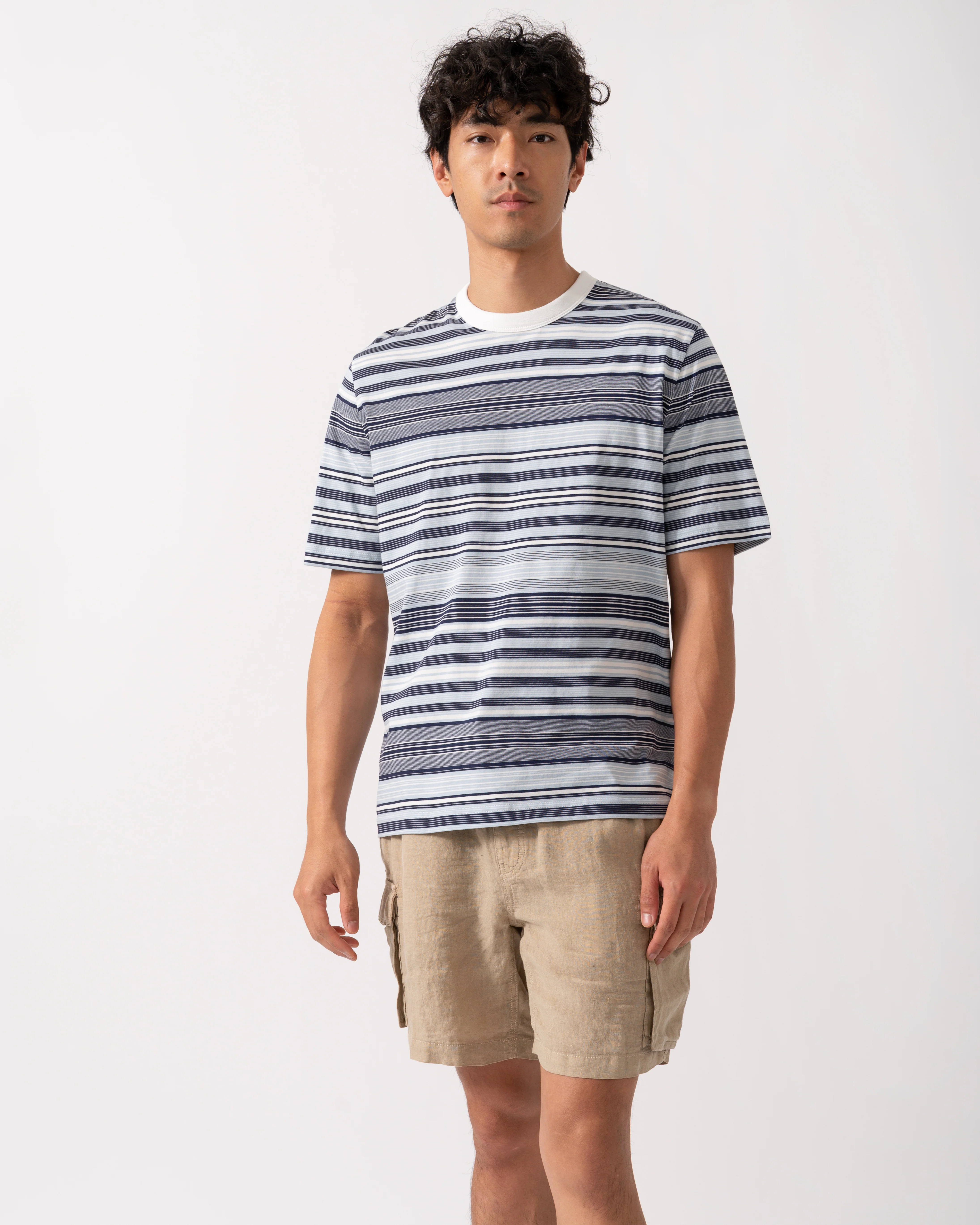 PS Paul Smith Mens Casual Fit T-Shirt - 02 Off White/Blue Stripe - Image 2