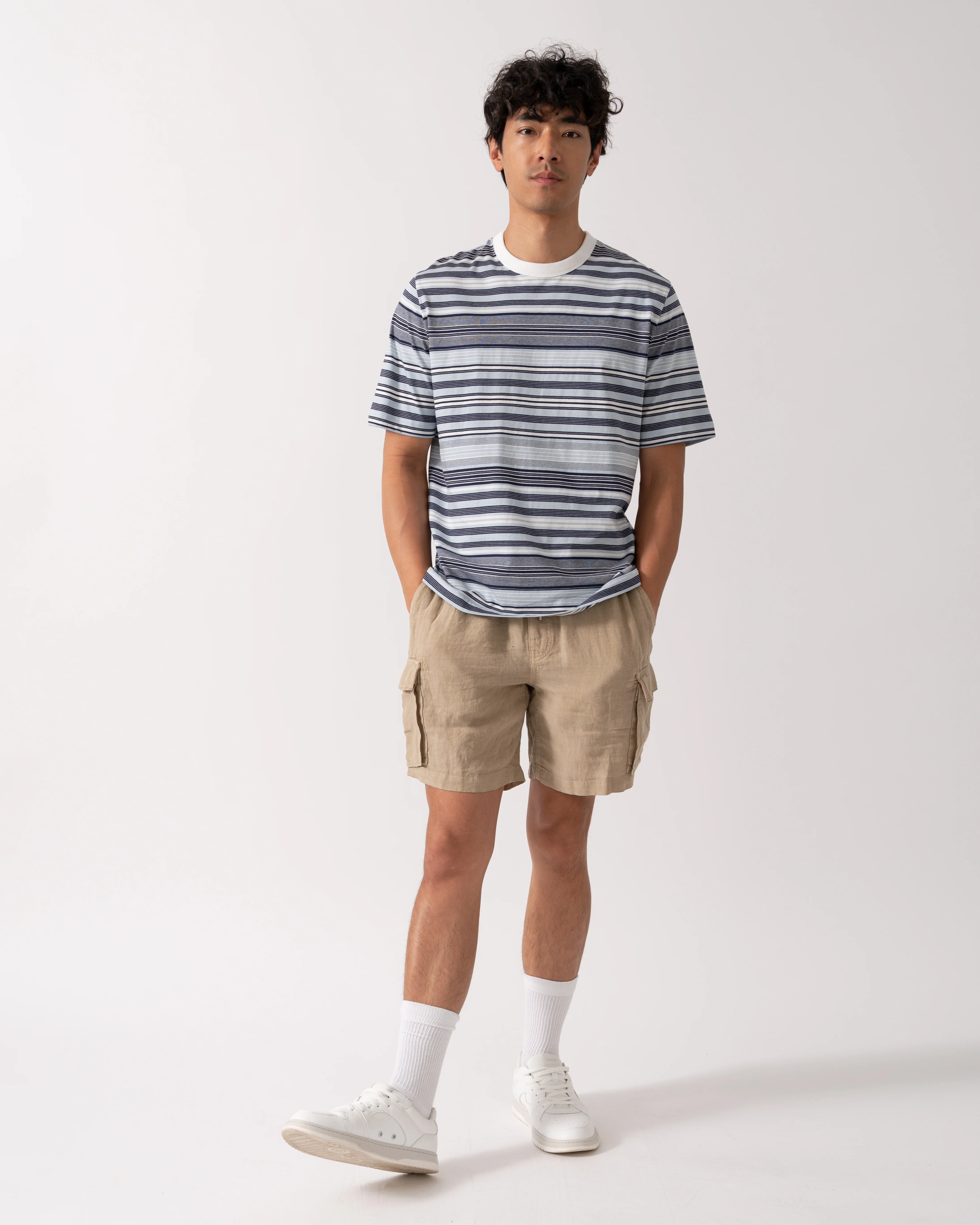 PS Paul Smith Mens Casual Fit T-Shirt - 02 Off White/Blue Stripe - Image 3