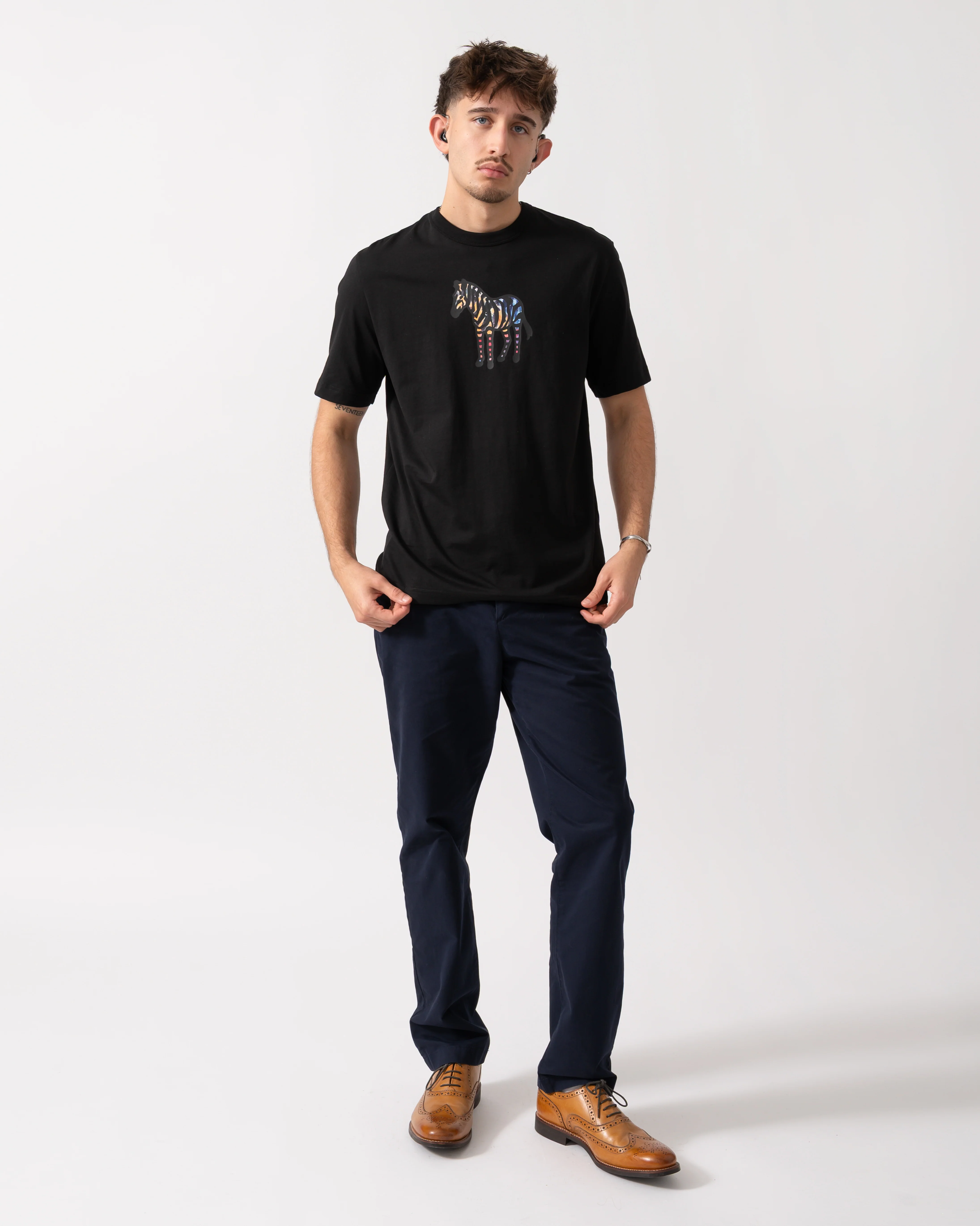 PS Paul Smith Mens Casual Fit Multicolour Zebra T-Shirt - 79 Black - Image 2