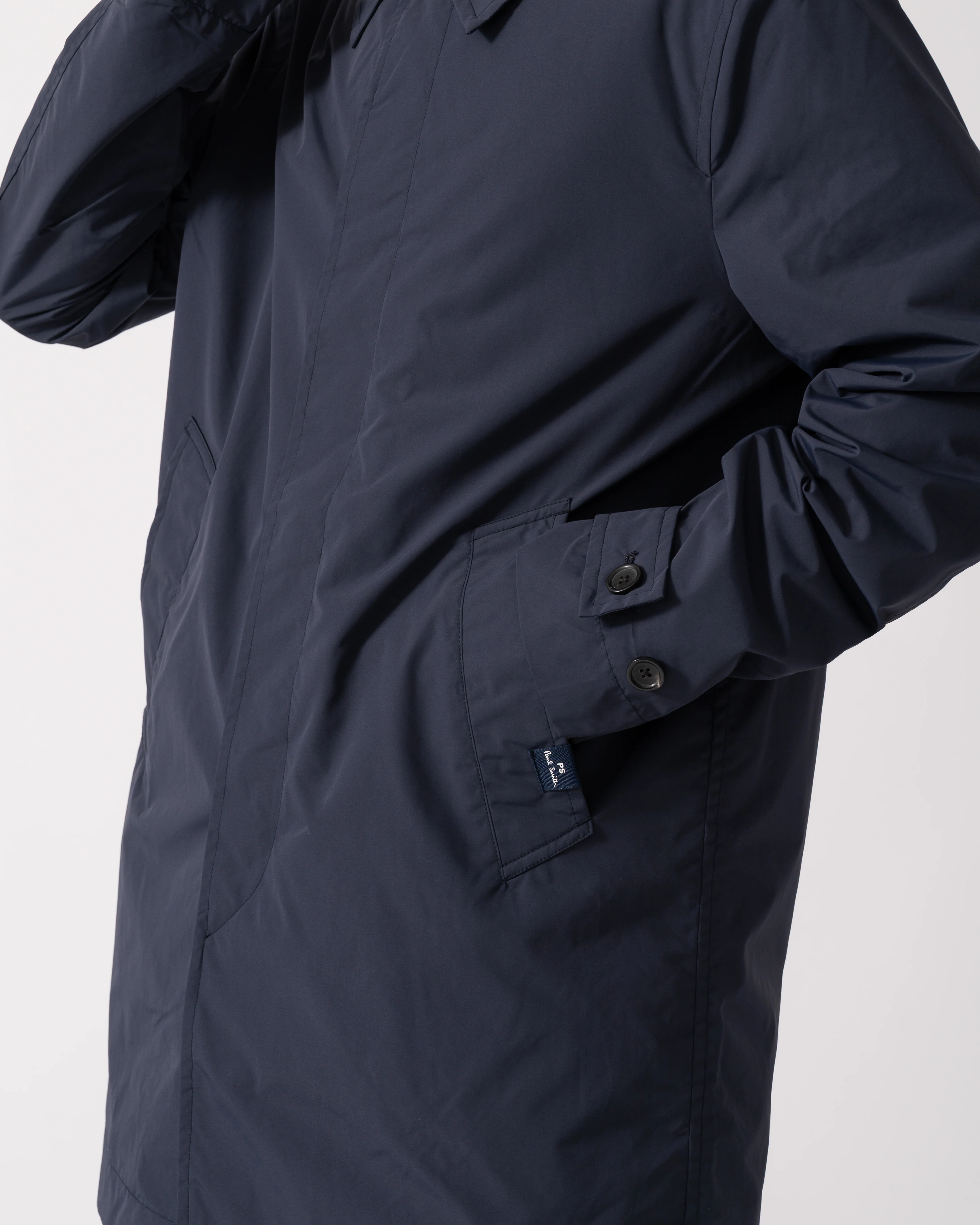 PS Paul Smith Mens Lined Mac - 49 Very Dark Navy - Image 6