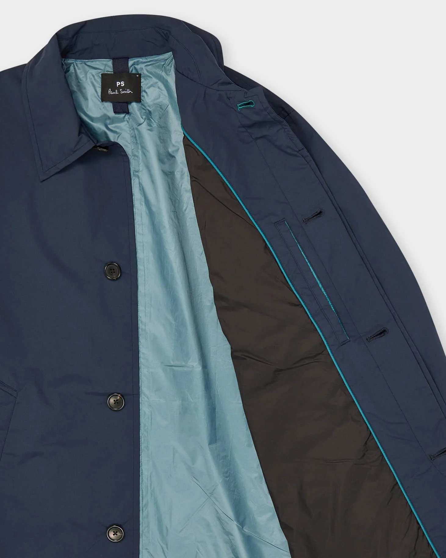 PS Paul Smith Mens Lined Mac - 49 Very Dark Navy - Image 9