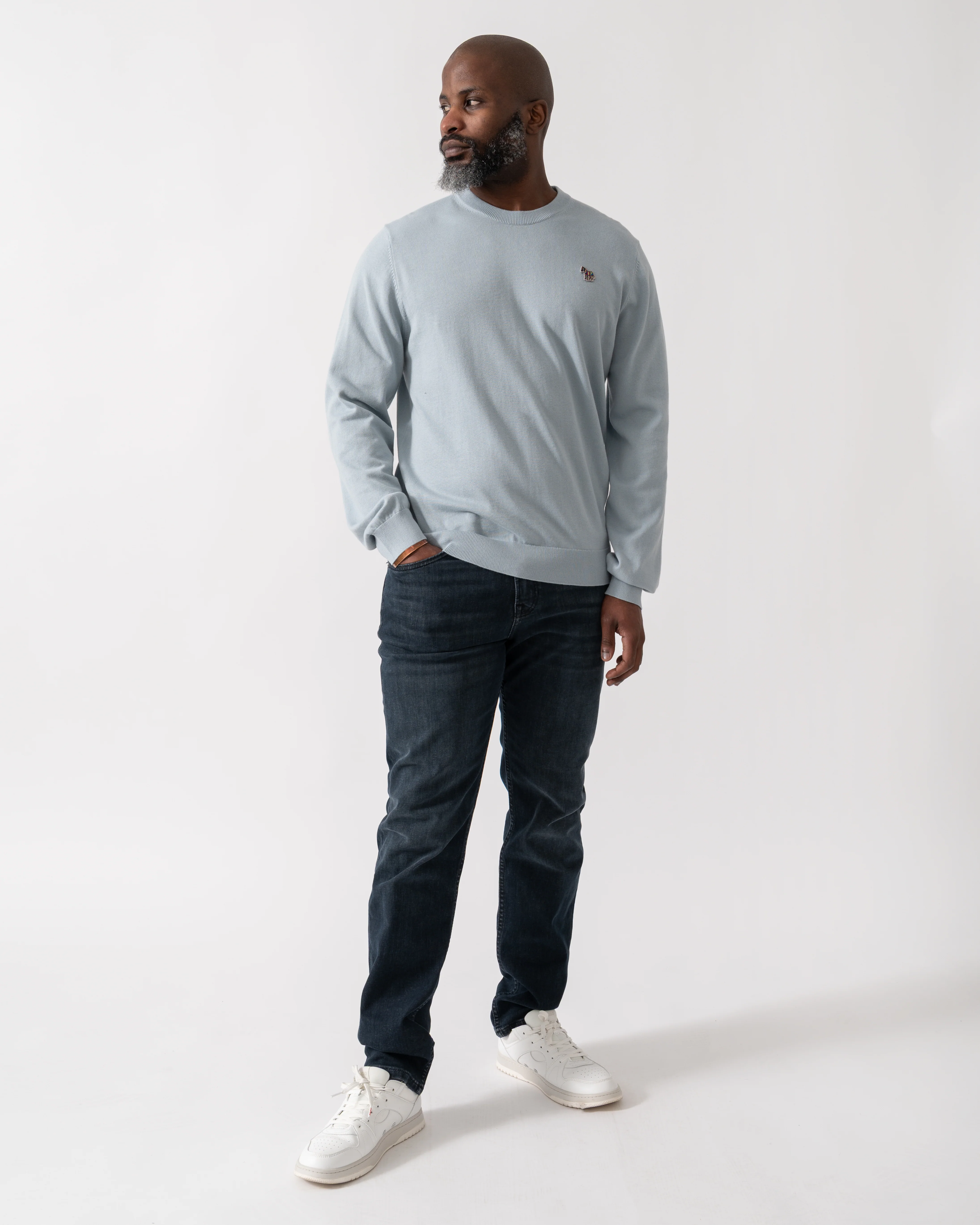 PS Paul Smith Mens Crew Neck Zebra Badge Jumper - 40 Light Blue - Image 2