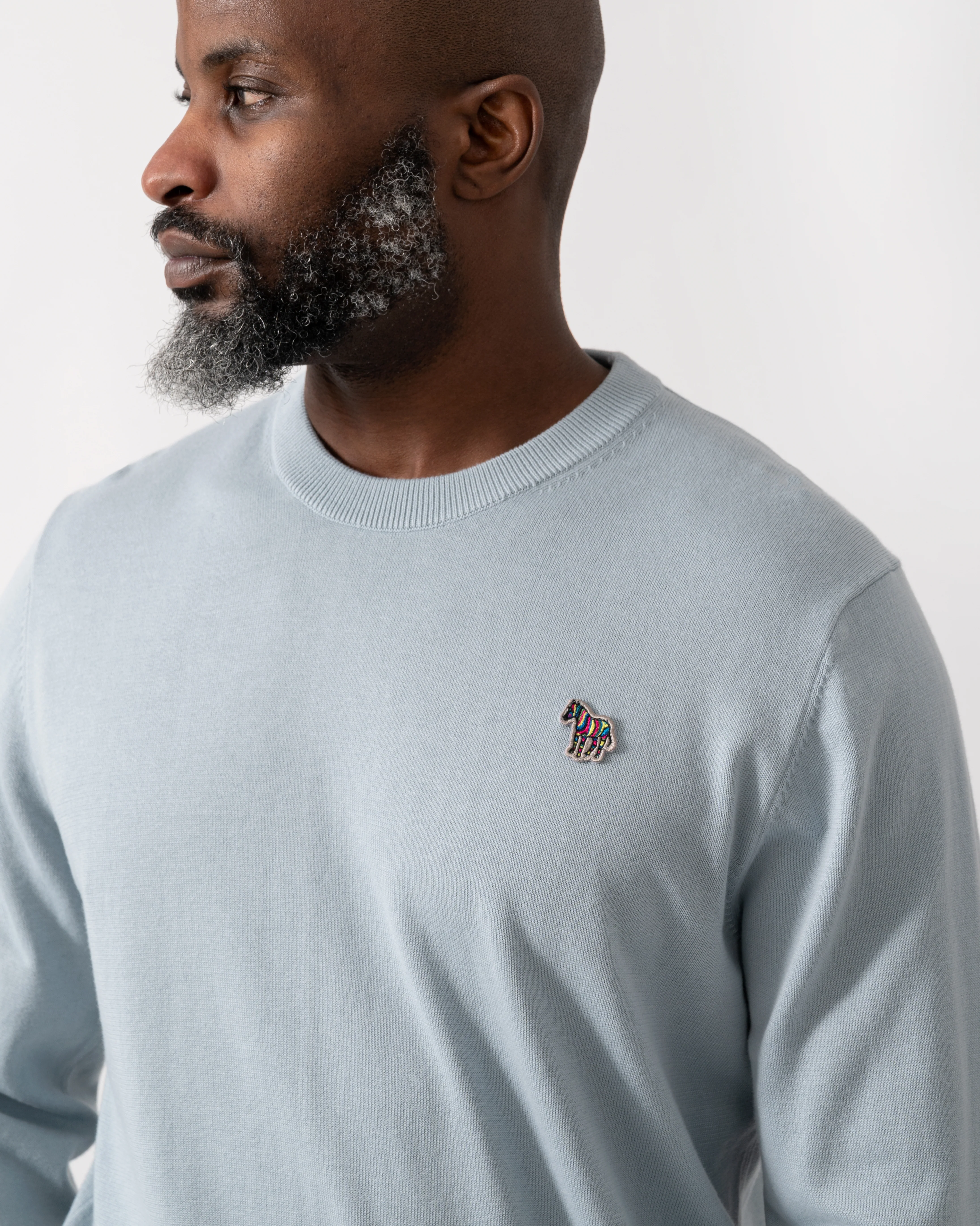 PS Paul Smith Mens Crew Neck Zebra Badge Jumper - 40 Light Blue - Image 3