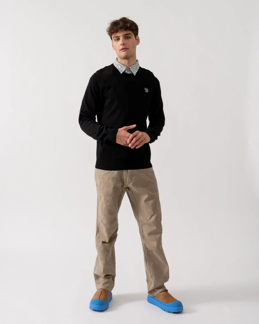 PS Paul Smith Mens Crew Neck Zebra Badge Jumper - 79 Black - Image 3