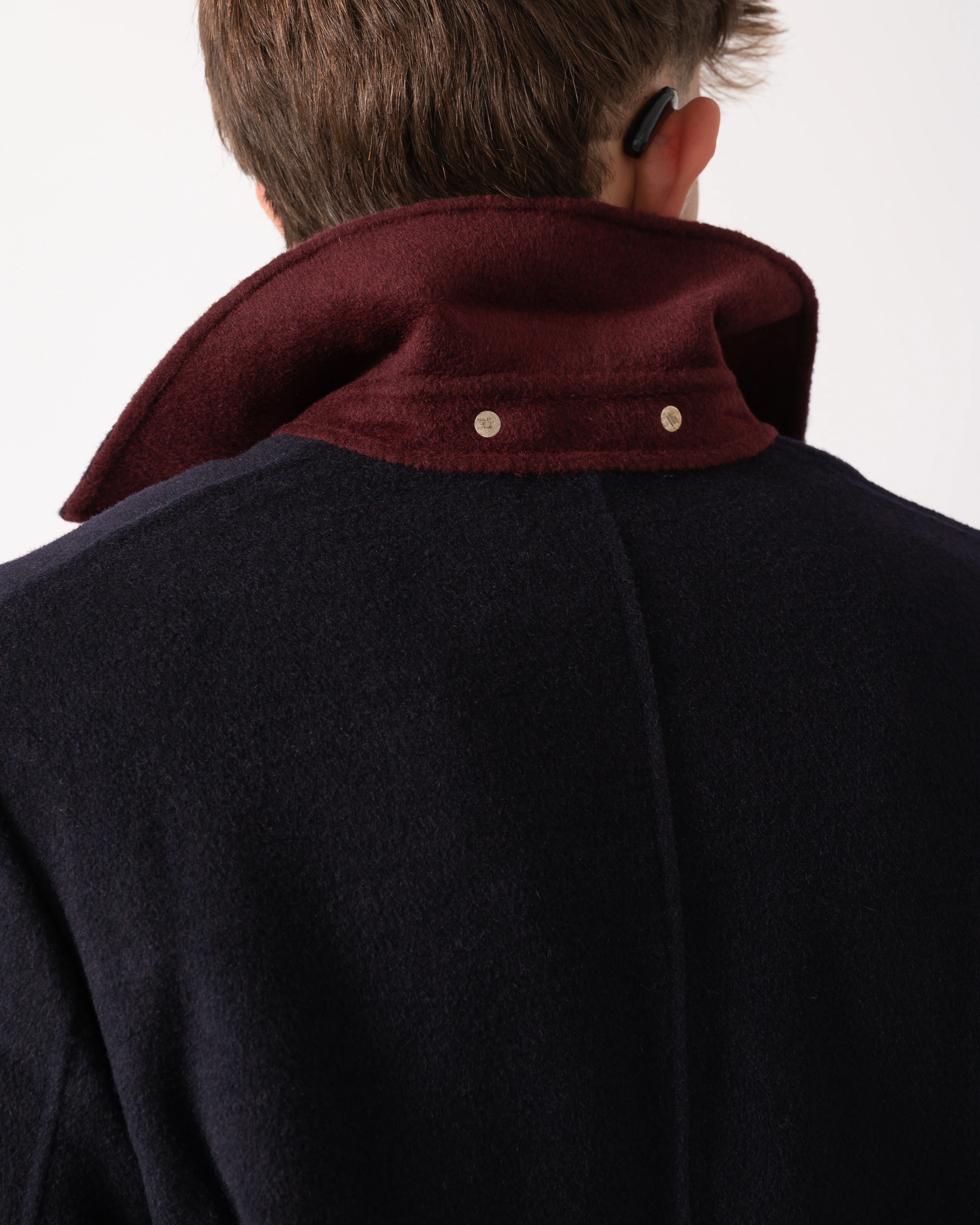 PS Paul Smith Mens Double-Face Wool-Blend Overcoat - 49 Very Dark Navy - Image 6