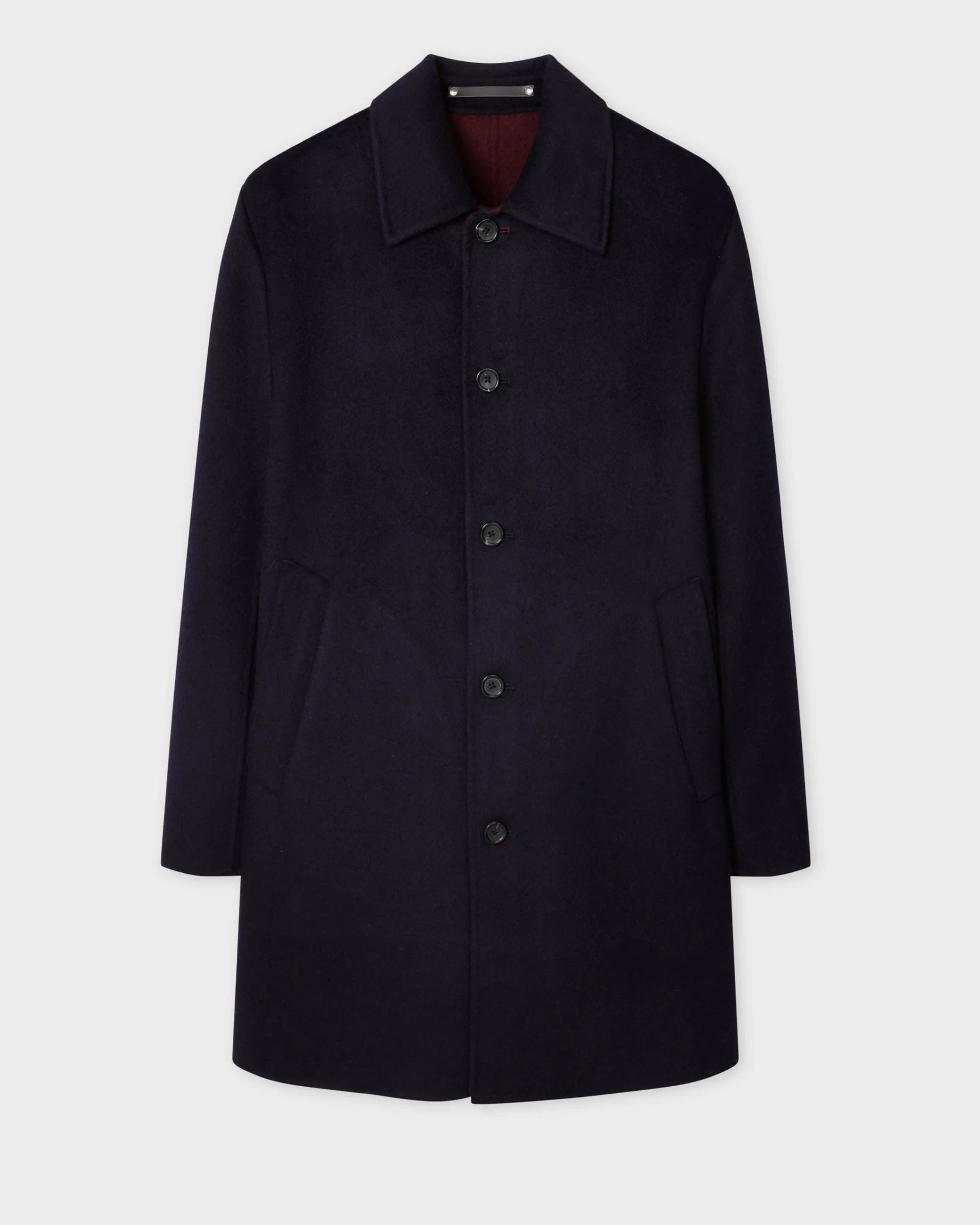 PS Paul Smith Mens Double-Face Wool-Blend Overcoat - 49 Very Dark Navy - Image 8