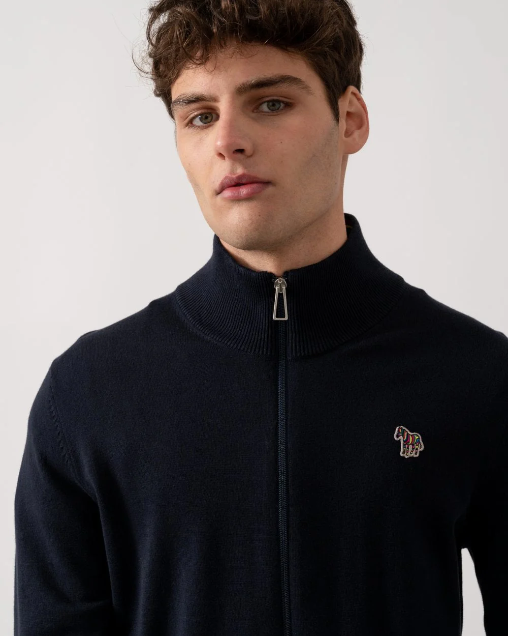 PS Paul Smith Mens Full Zip Cardigan with Zebra Badge - Image 2