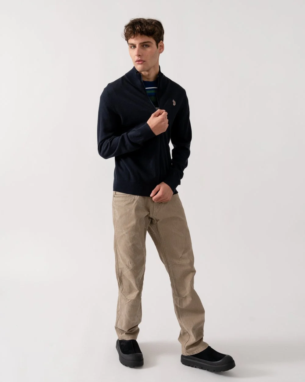 PS Paul Smith Mens Full Zip Cardigan with Zebra Badge - Image 3