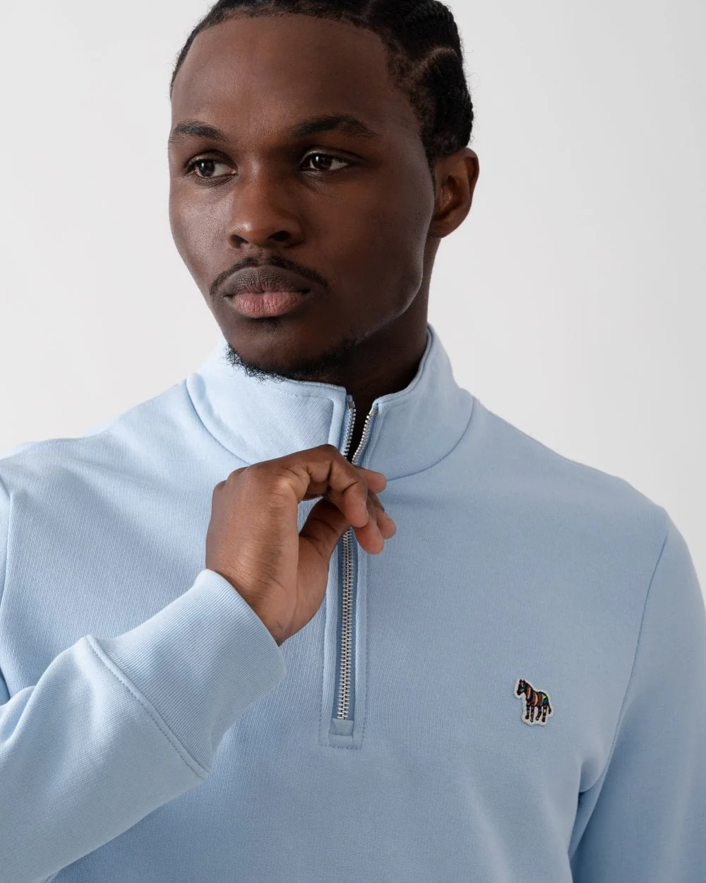 PS Paul Smith Mens Long Sleeve Regular Fit Half Zip Zebra Logo Sweatshirt - 41E Blue - Image 2