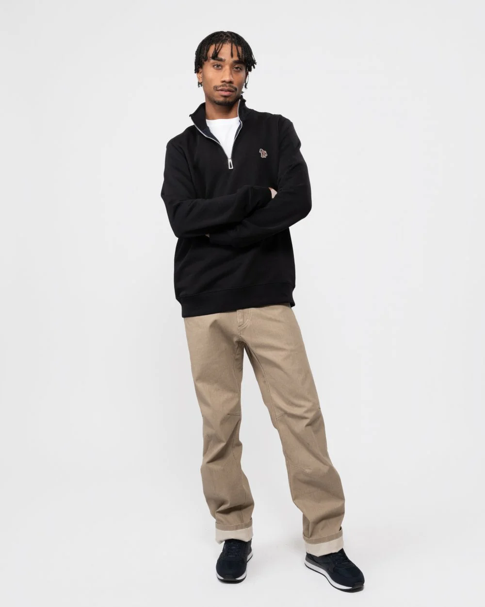 PS Paul Smith Mens Long Sleeve Regular Fit Half Zip Zebra Logo Sweatshirt - 79 Black - Image 3