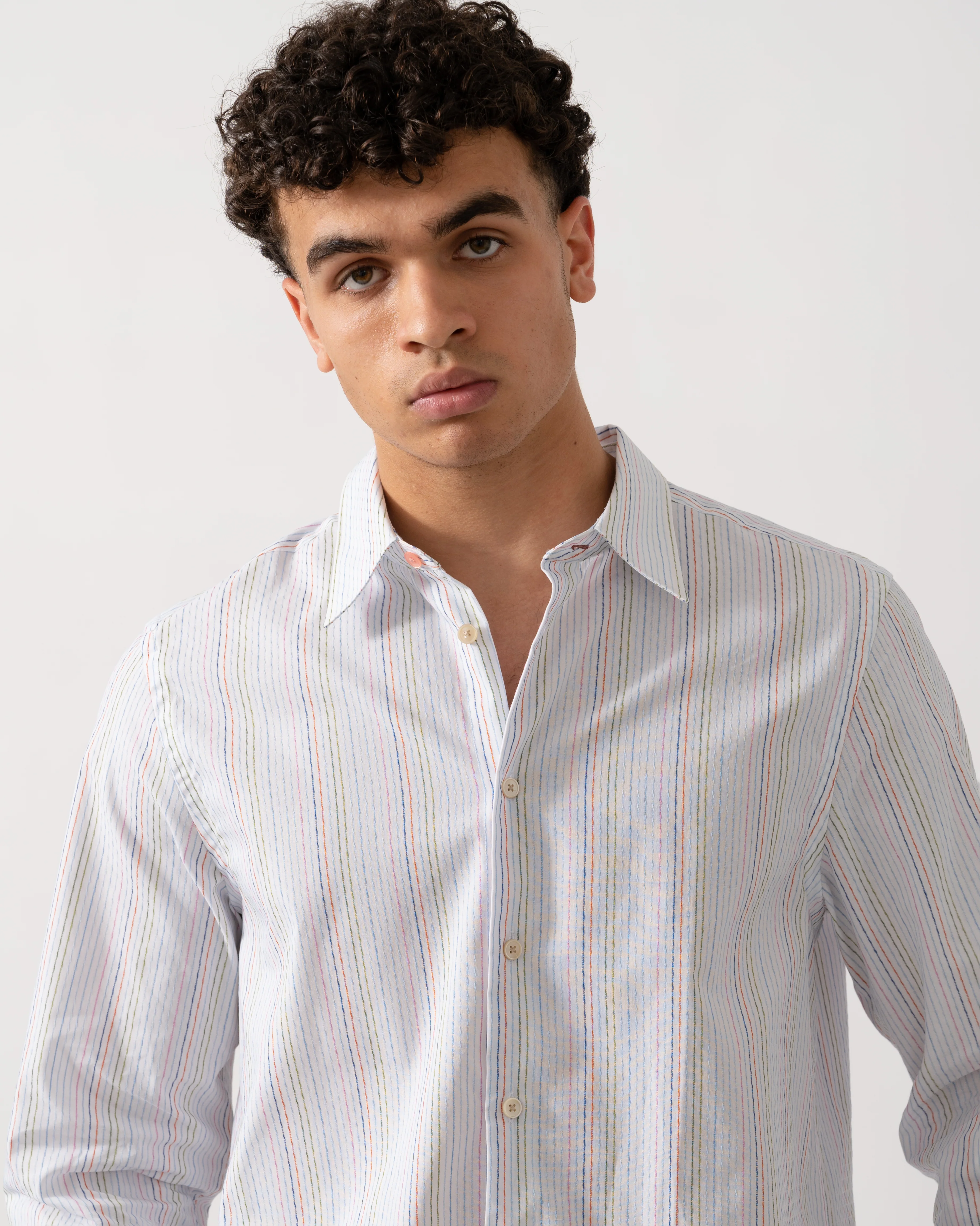 PS Paul Smith Mens Long Sleeve Regular Fit Striped Shirt - 92 Multi Coloured - Image 2