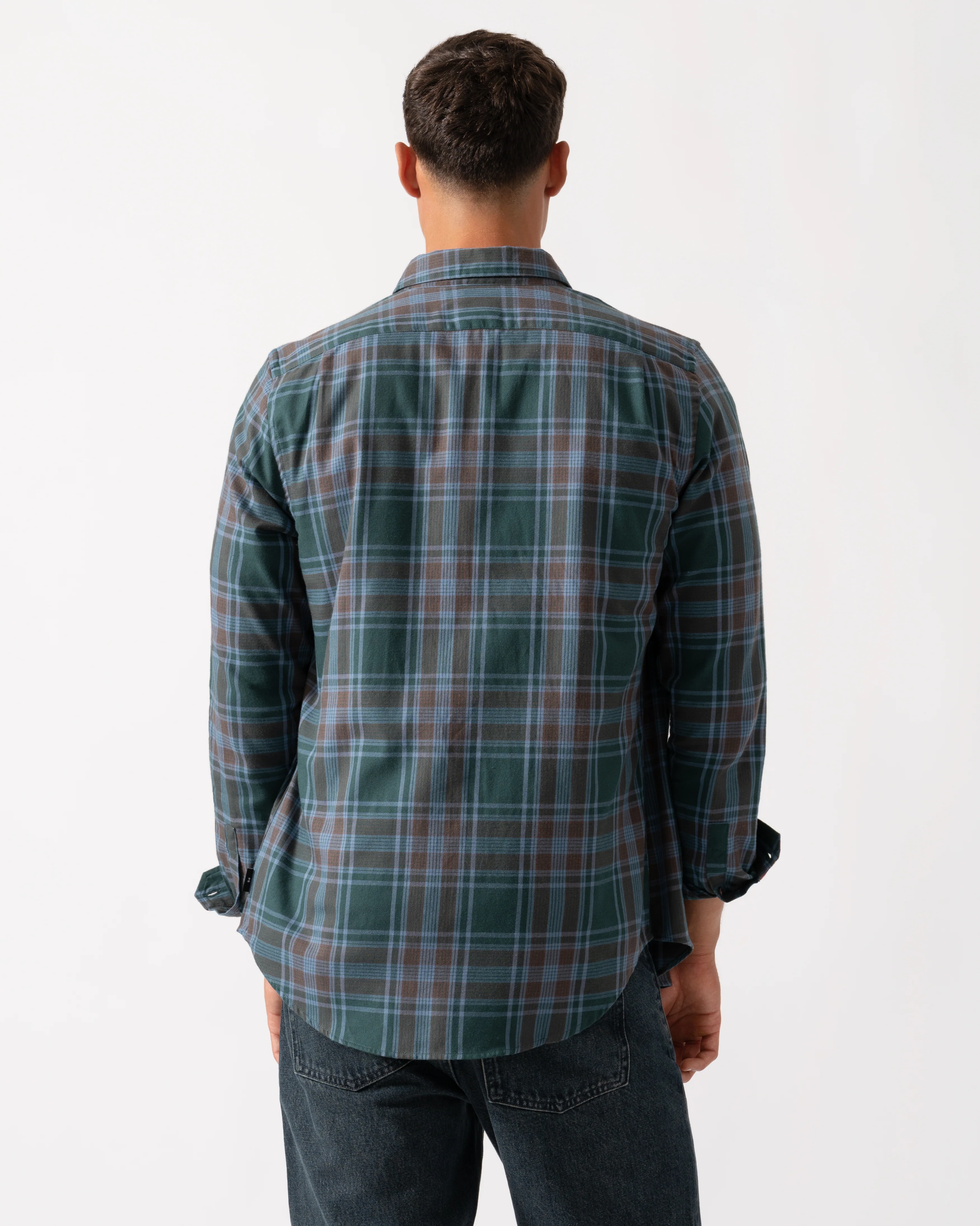 PS Paul Smith Mens Long Sleeve Tailored Fit Button Down Collar Shirt M2R-599R-T22491- 38 Bottle Green - Image 4