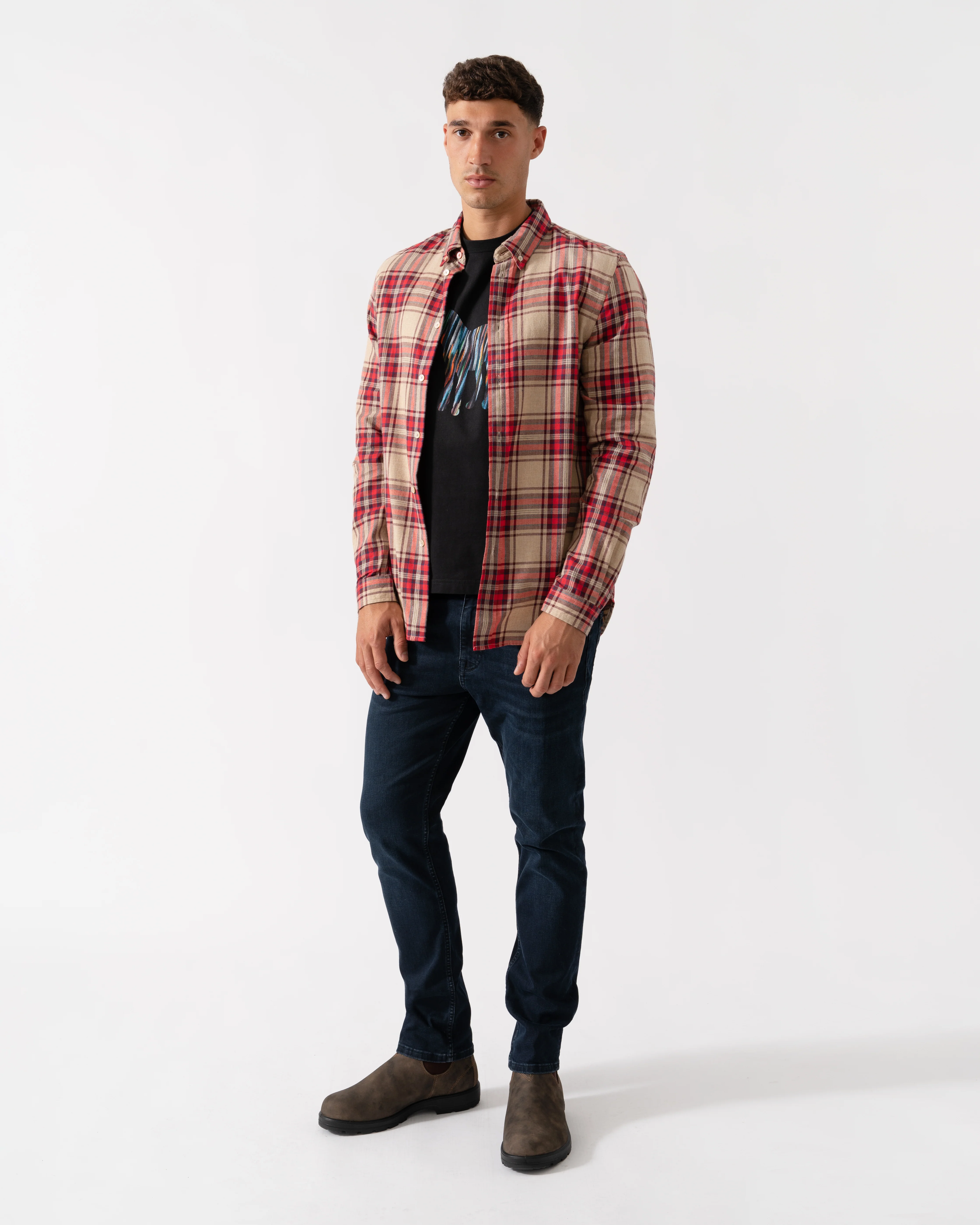 PS Paul Smith Mens Long Sleeve Tailored Fit Button Down Collar Shirt M2R-599R-T22491 - 62 Tan - Image 2