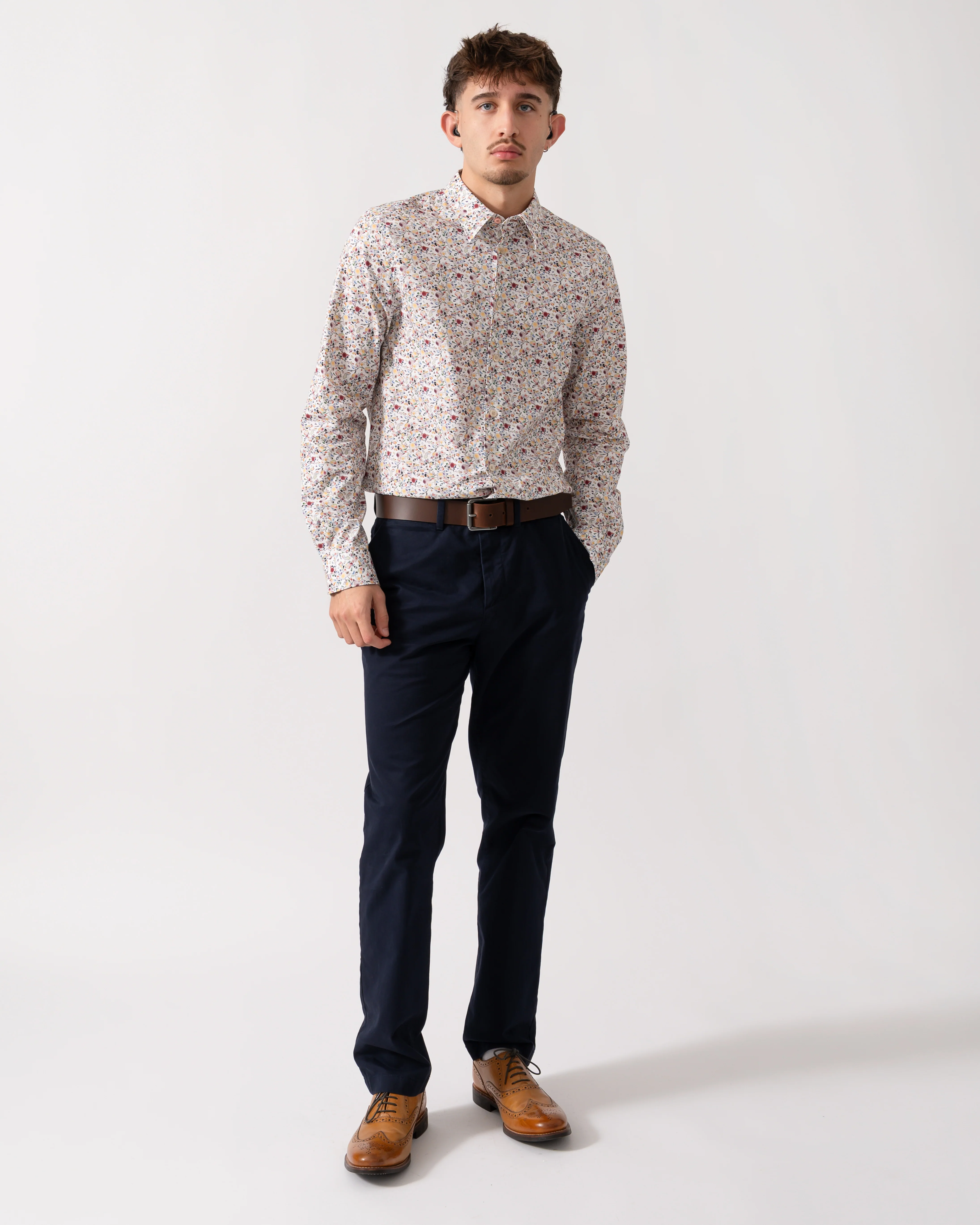PS Paul Smith Mens Long Sleeve Tailored Fit Floral Shirt - 92 Multicolour - Image 2