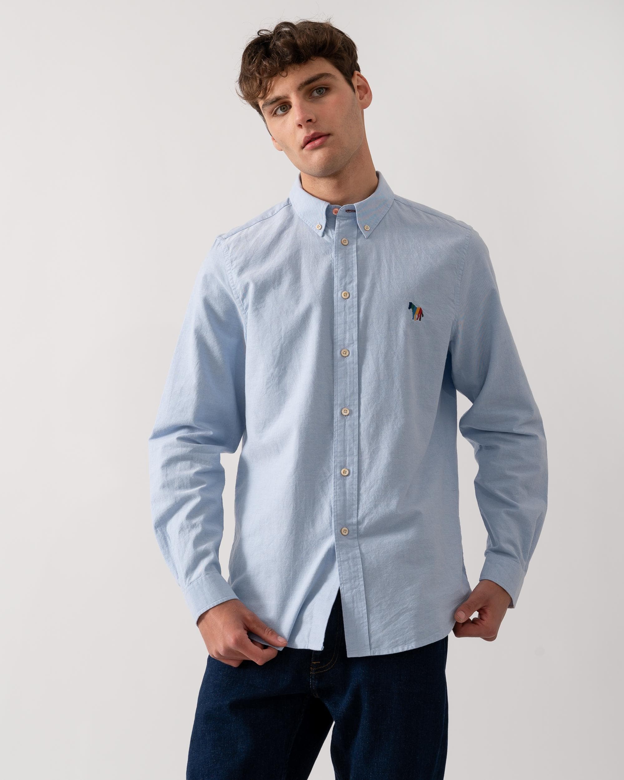 PS Paul Smith Mens Long Sleeve Tailored Fit Shirt with Broad Stripe Zebra - Image 3