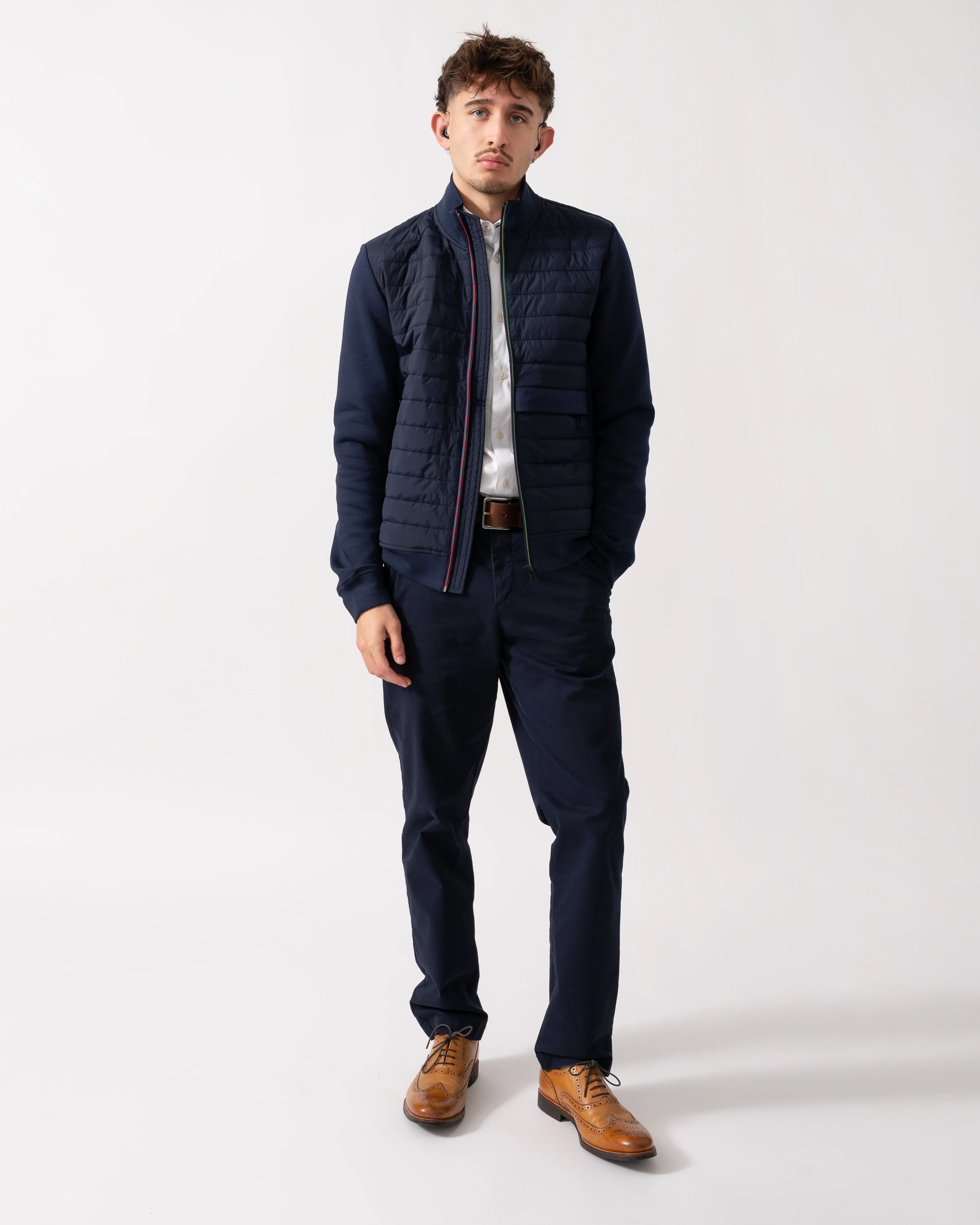 PS Paul Smith Mens Mixed Media Jacket - 49 Blue - Image 2