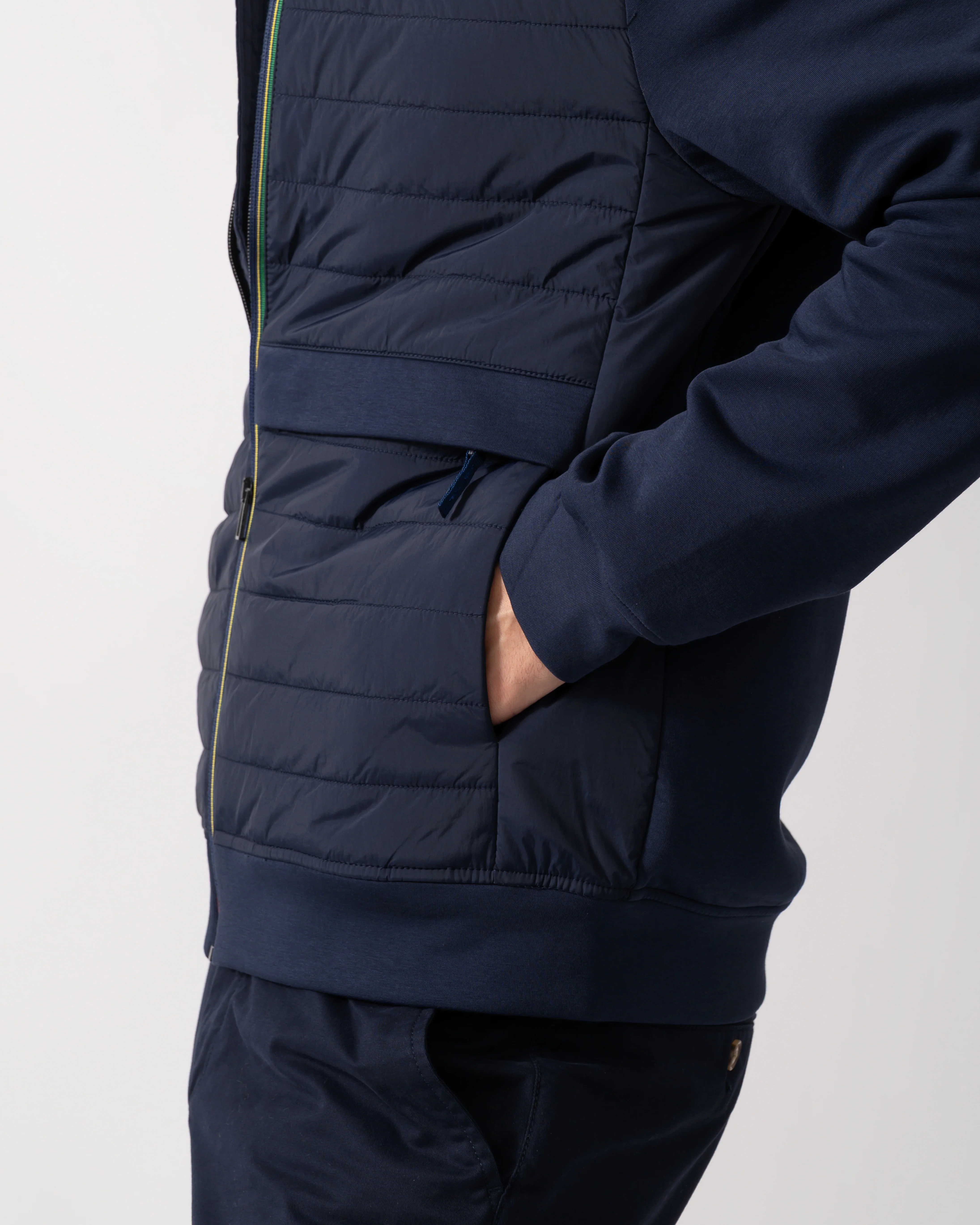 PS Paul Smith Mens Mixed Media Jacket - 49 Blue - Image 3