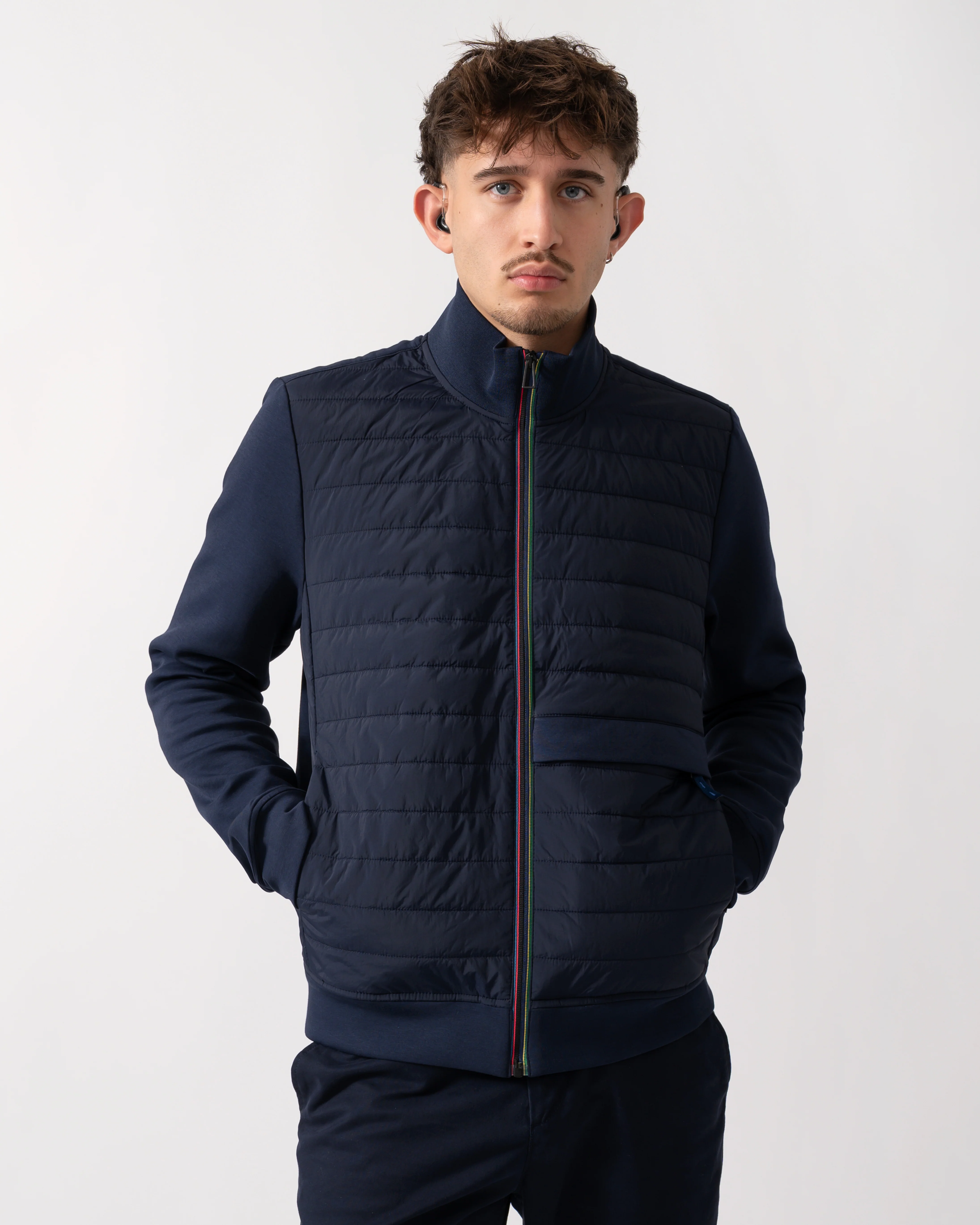 PS Paul Smith Mens Mixed Media Jacket - 49 Blue - Image 4